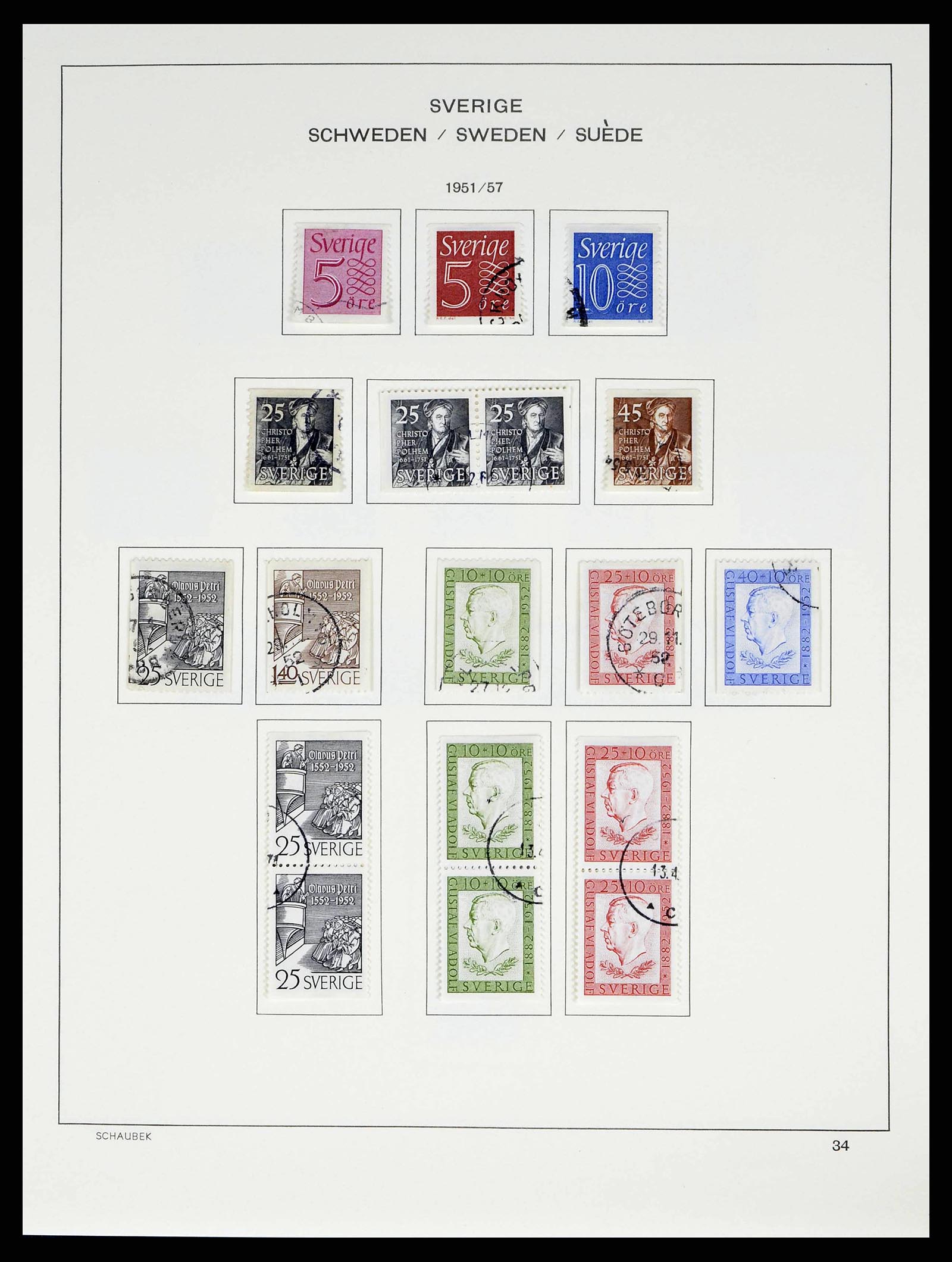 38548 0035 - Stamp collection 38548 Sweden 1855-2014.