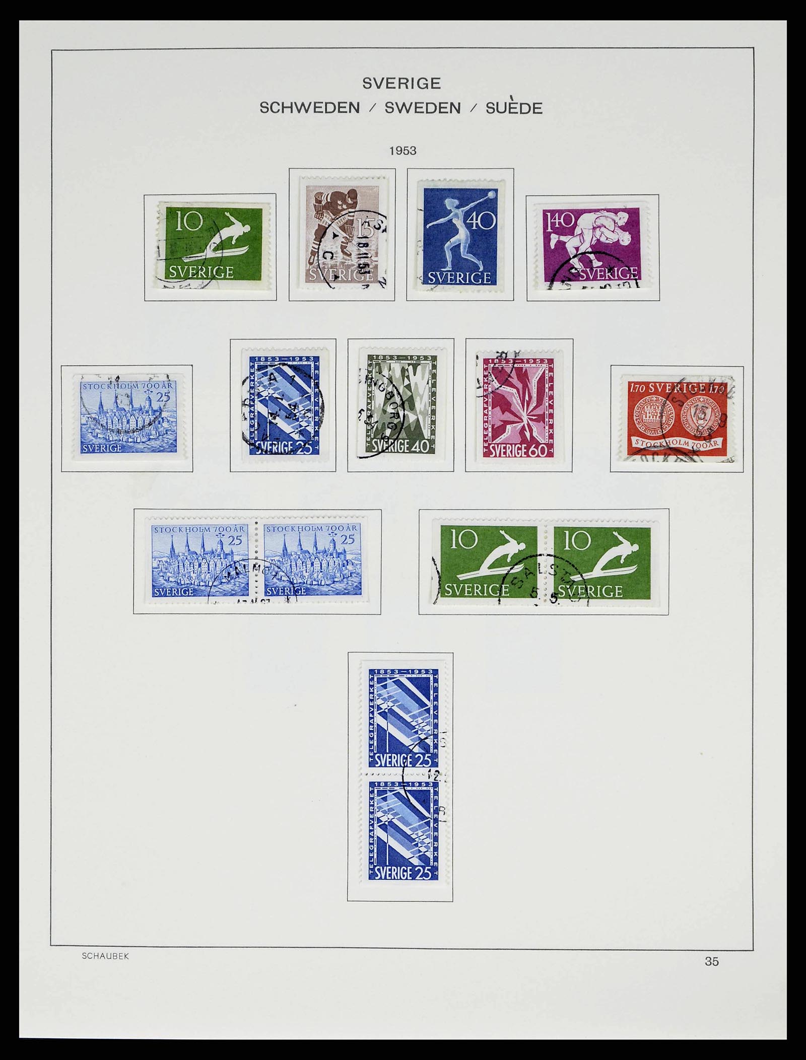 38548 0036 - Postzegelverzameling 38548 Zweden 1855-2014.