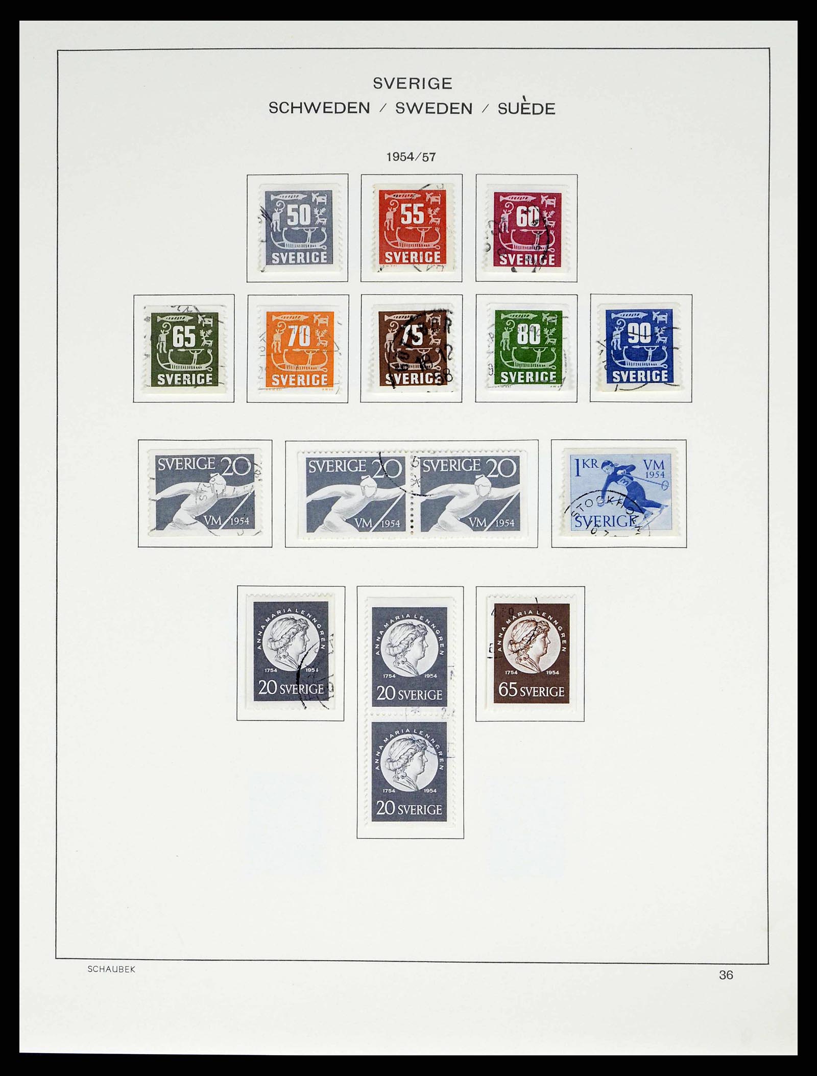 38548 0037 - Stamp collection 38548 Sweden 1855-2014.