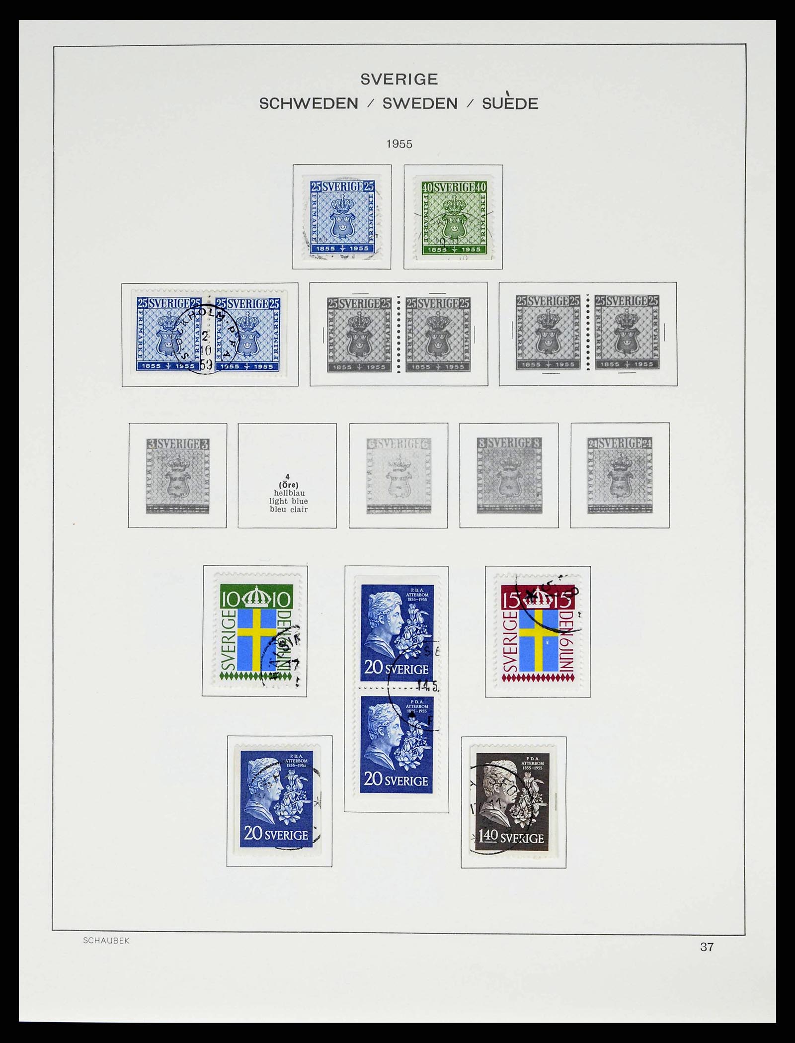 38548 0038 - Stamp collection 38548 Sweden 1855-2014.