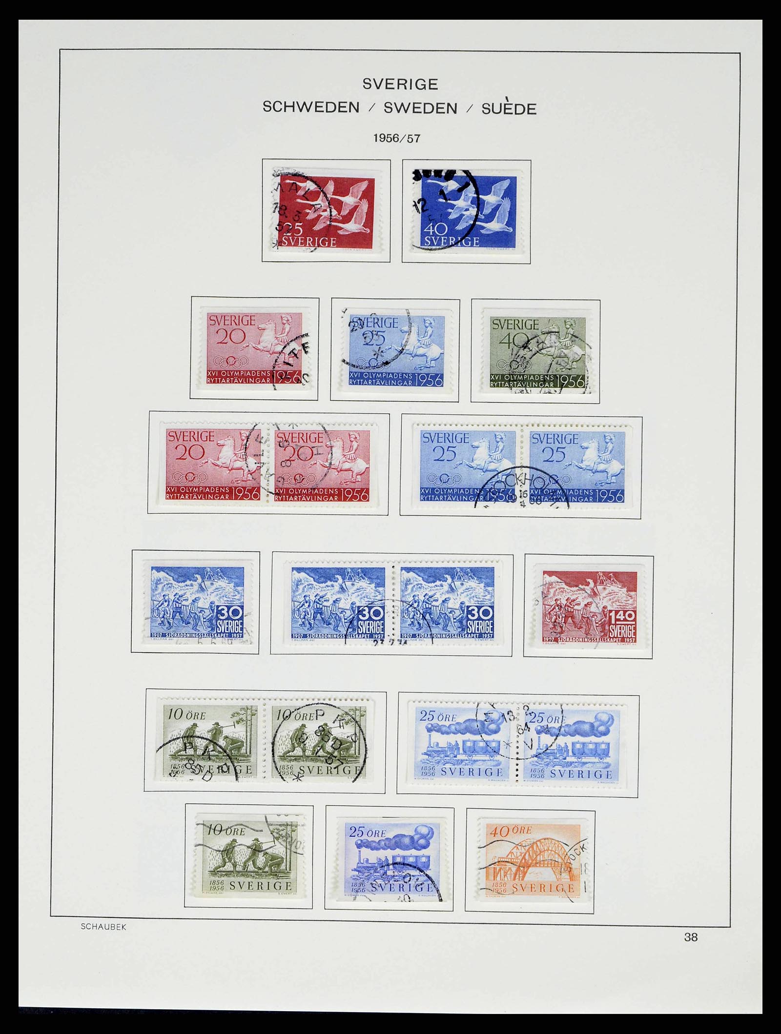 38548 0039 - Stamp collection 38548 Sweden 1855-2014.