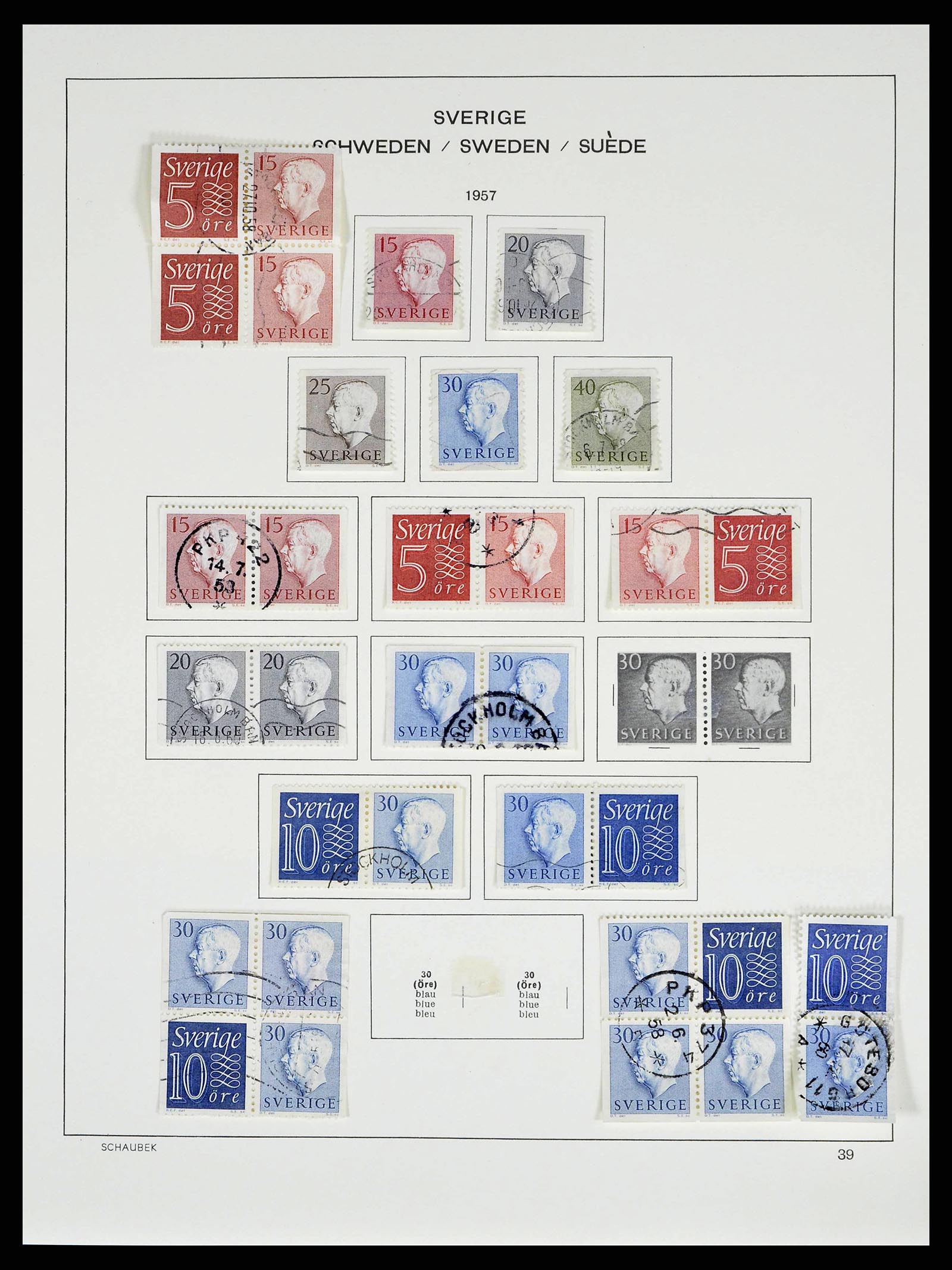 38548 0040 - Postzegelverzameling 38548 Zweden 1855-2014.