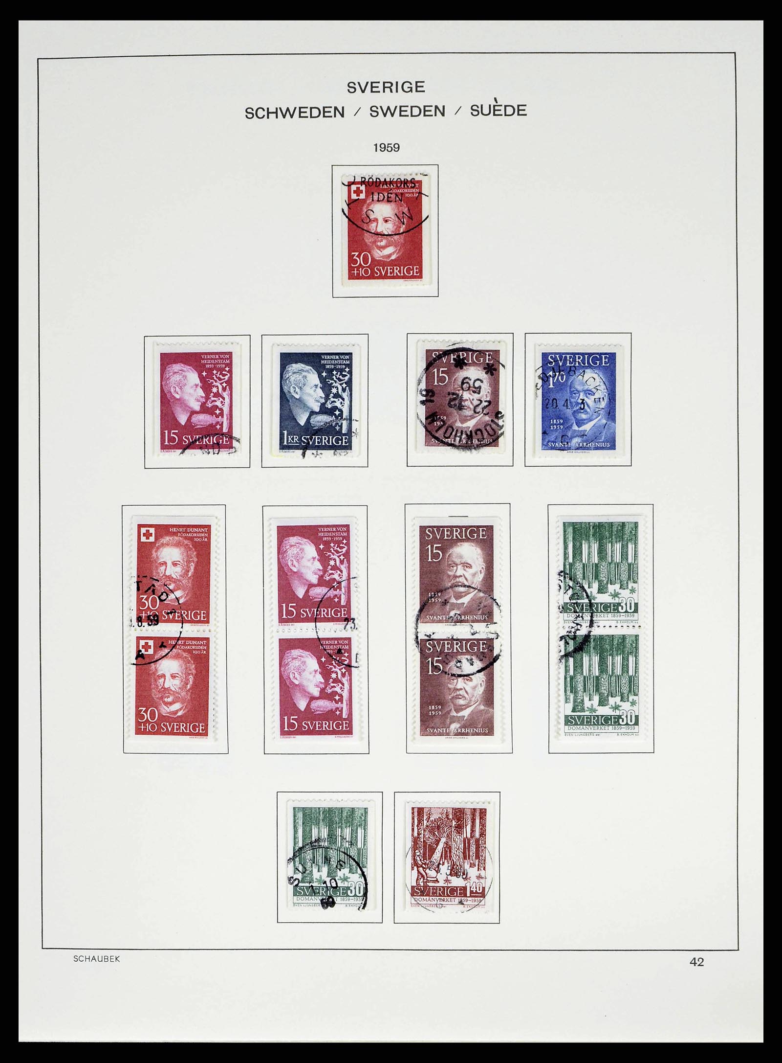 38548 0043 - Postzegelverzameling 38548 Zweden 1855-2014.