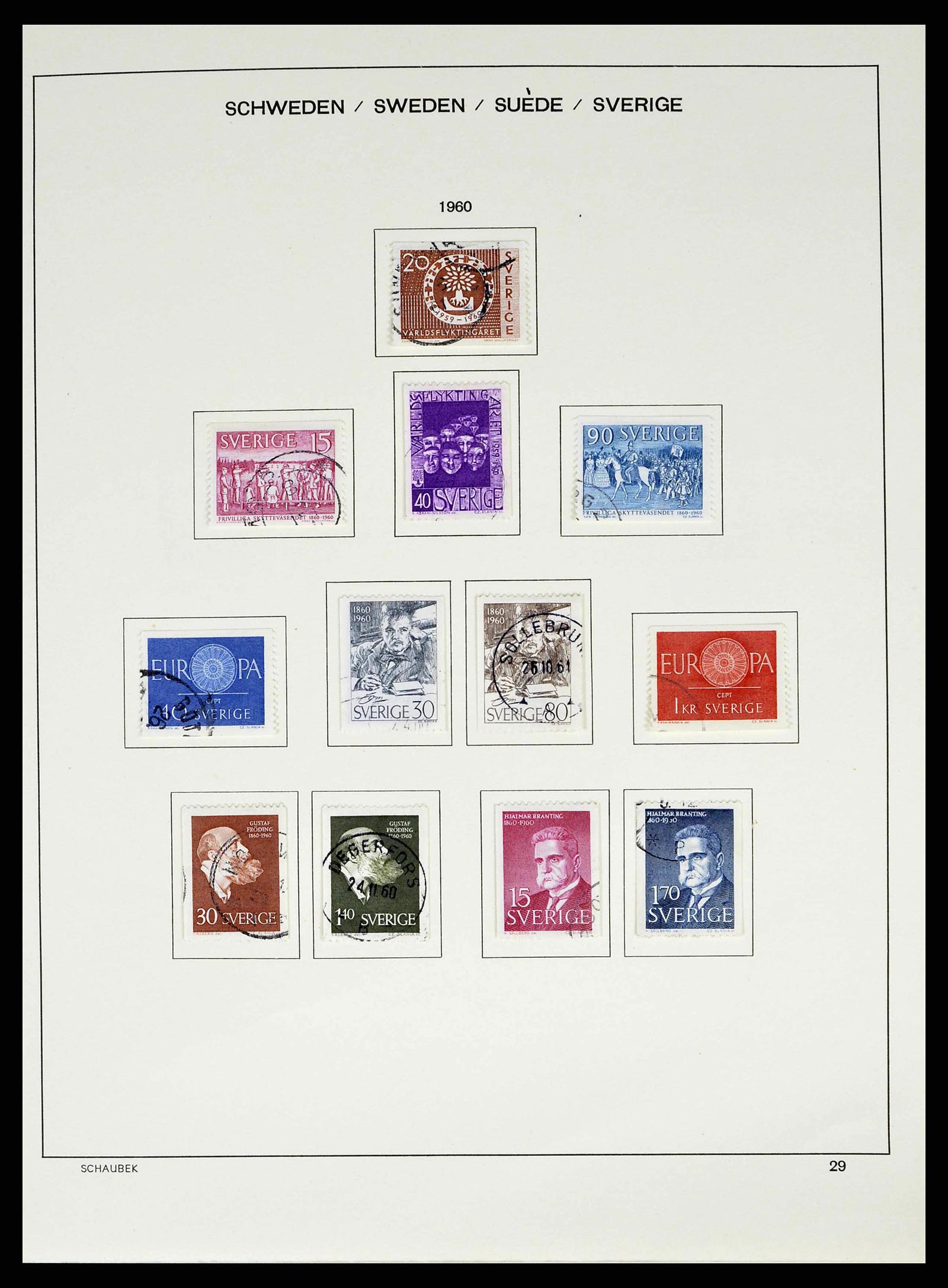38548 0044 - Postzegelverzameling 38548 Zweden 1855-2014.