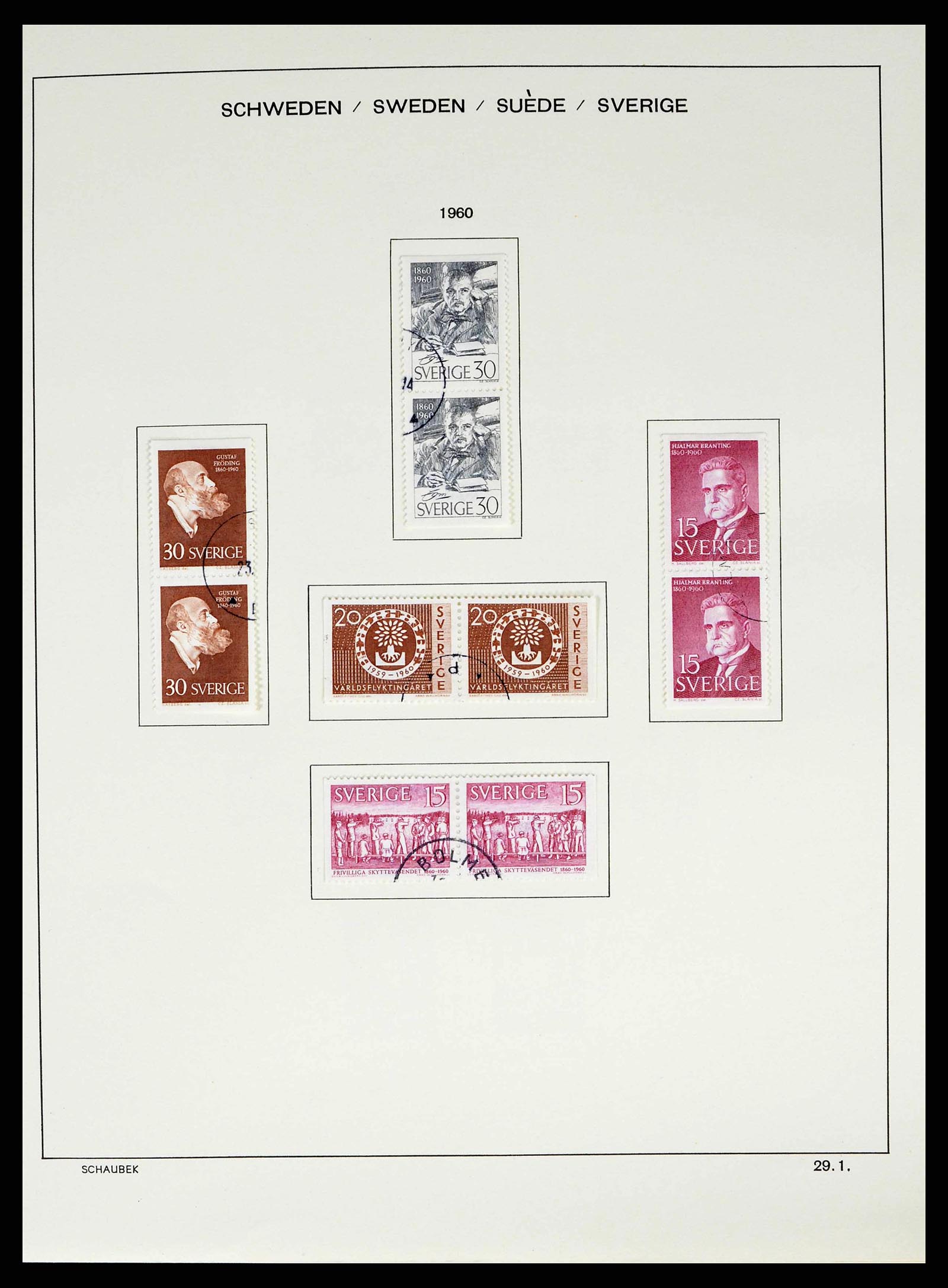 38548 0045 - Postzegelverzameling 38548 Zweden 1855-2014.