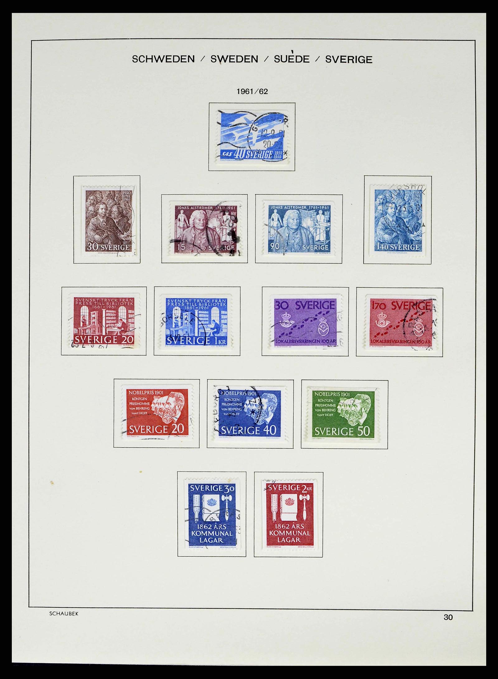 38548 0046 - Postzegelverzameling 38548 Zweden 1855-2014.