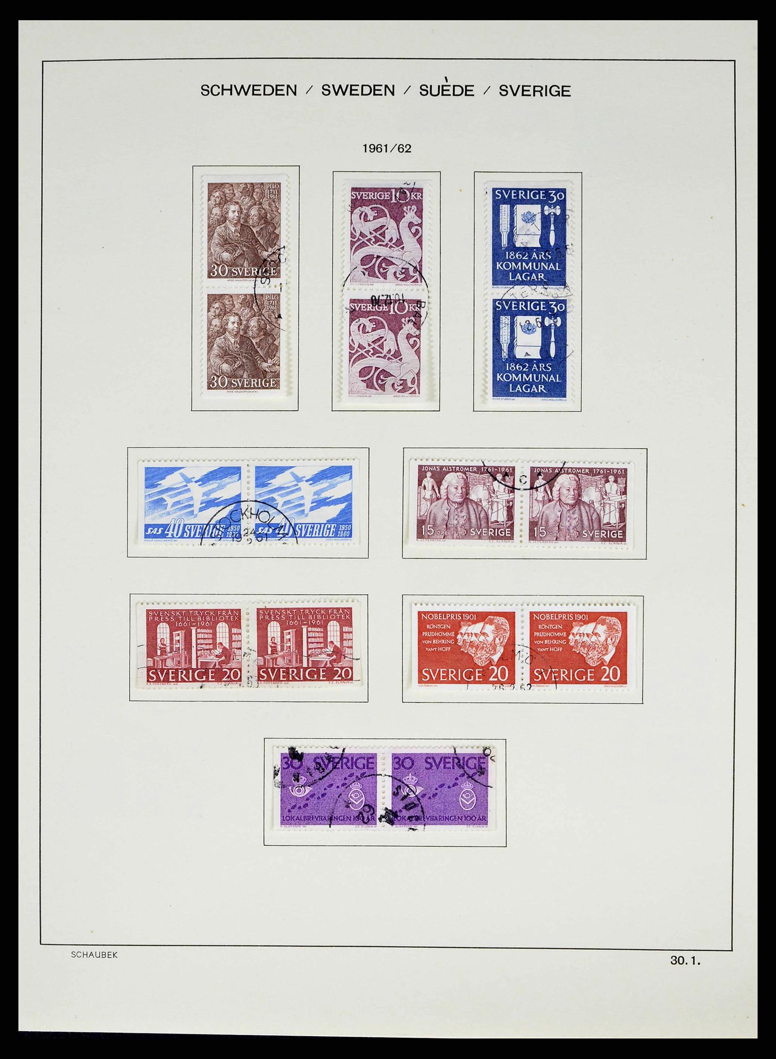 38548 0047 - Postzegelverzameling 38548 Zweden 1855-2014.