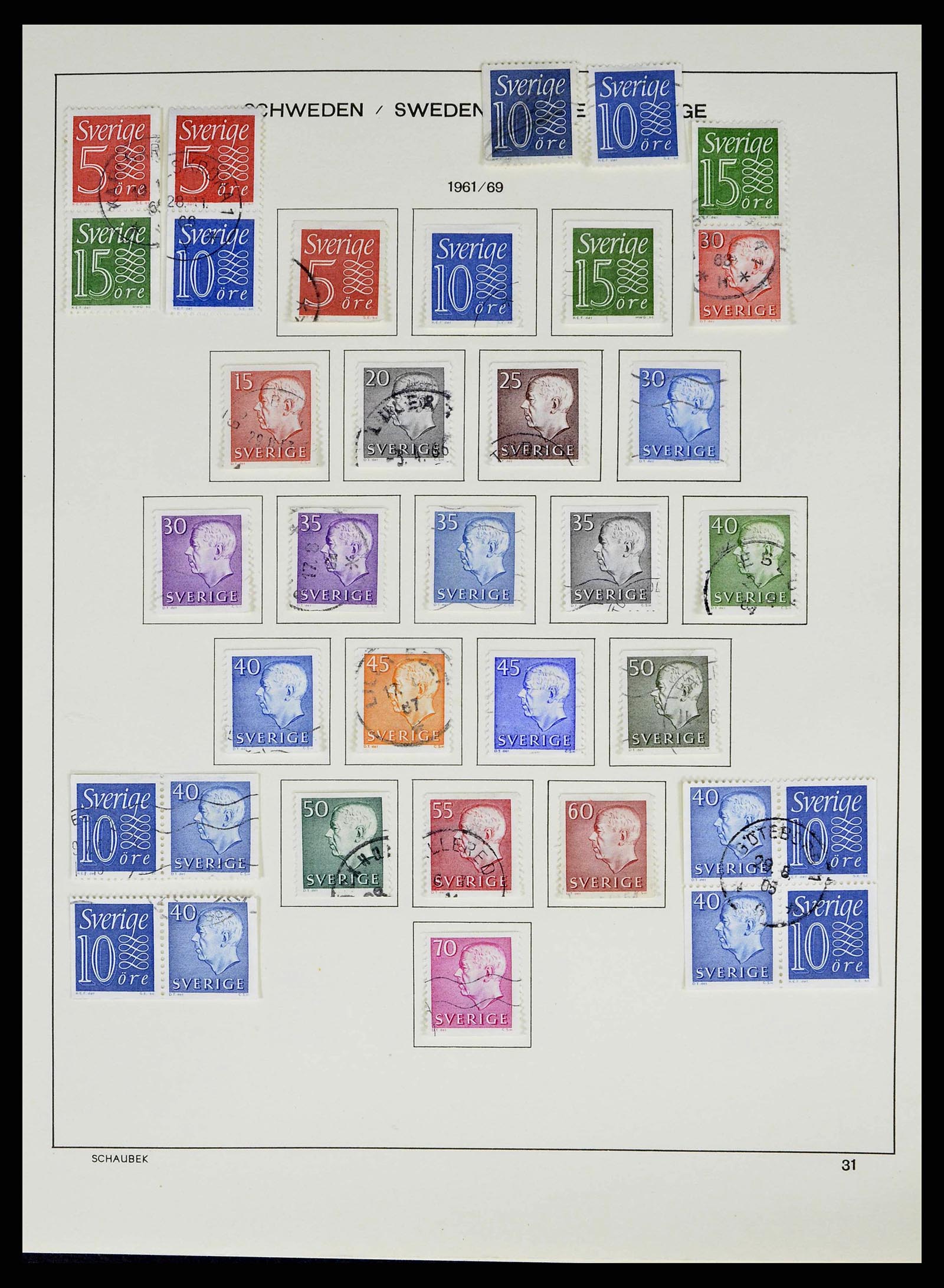 38548 0048 - Postzegelverzameling 38548 Zweden 1855-2014.