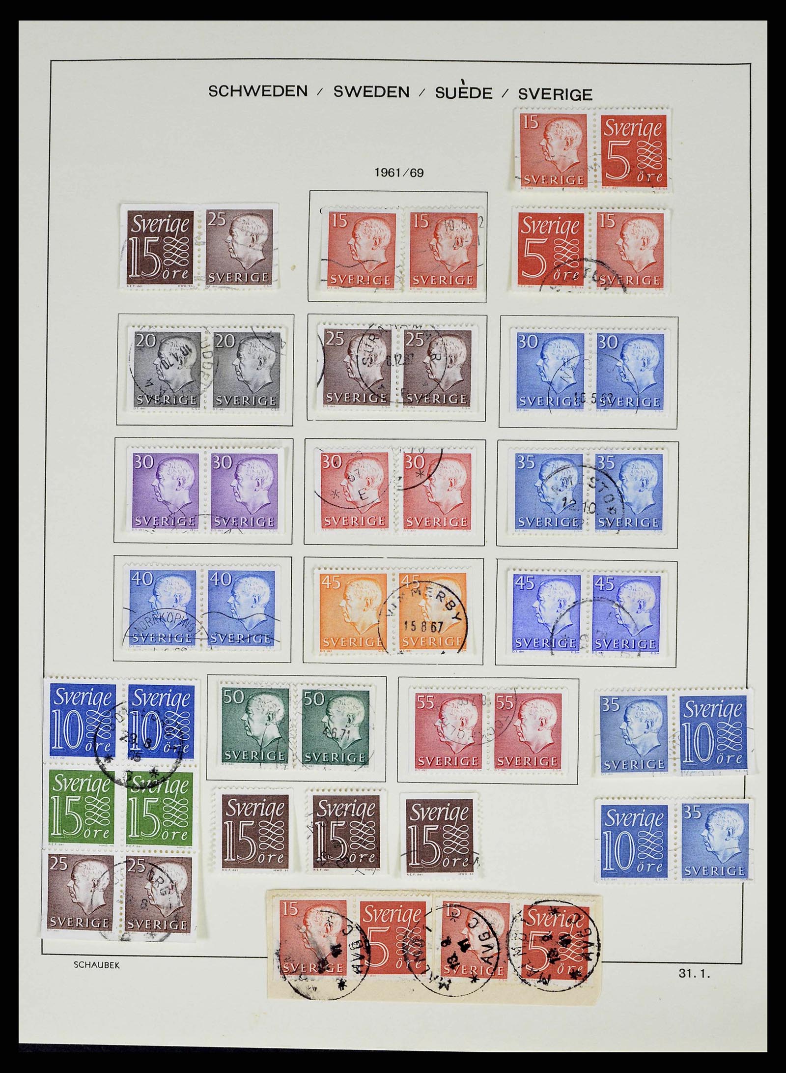 38548 0049 - Postzegelverzameling 38548 Zweden 1855-2014.