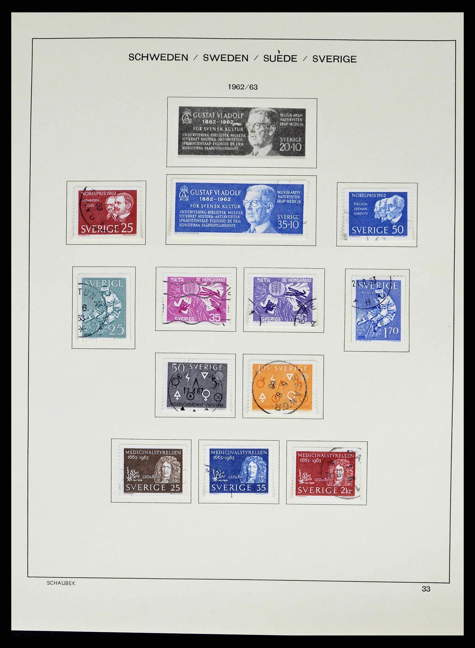 38548 0052 - Stamp collection 38548 Sweden 1855-2014.