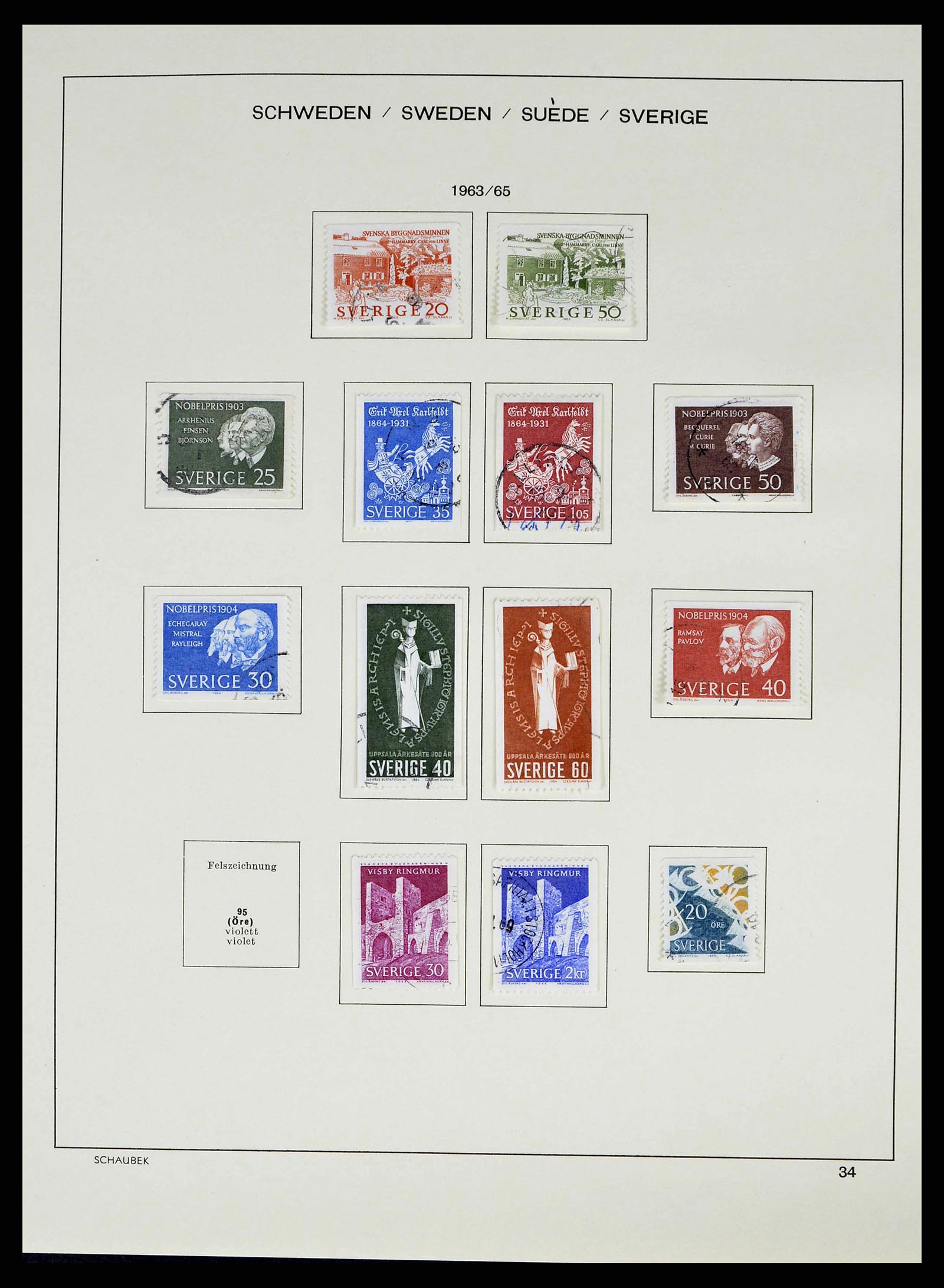 38548 0054 - Postzegelverzameling 38548 Zweden 1855-2014.