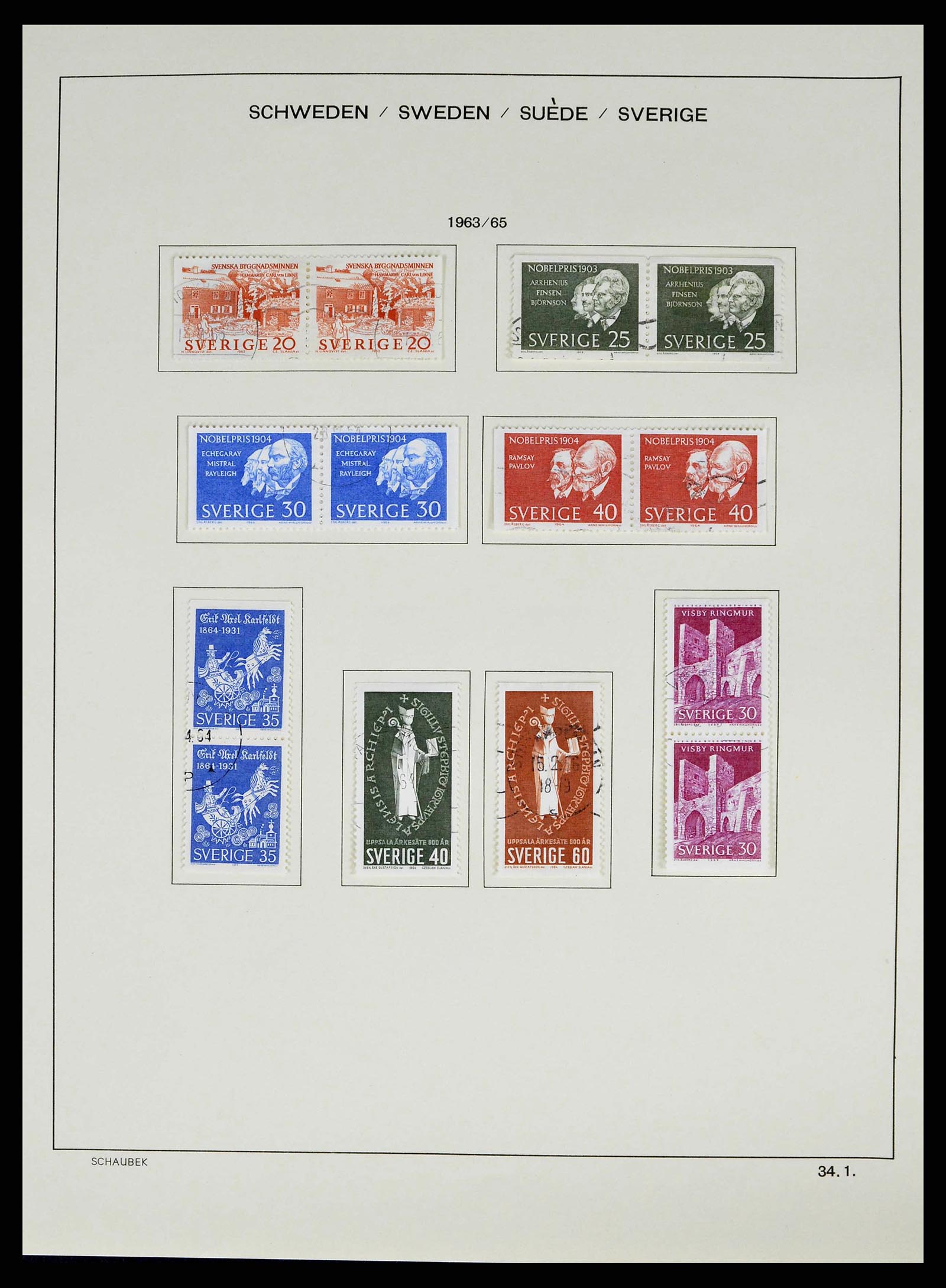 38548 0055 - Stamp collection 38548 Sweden 1855-2014.