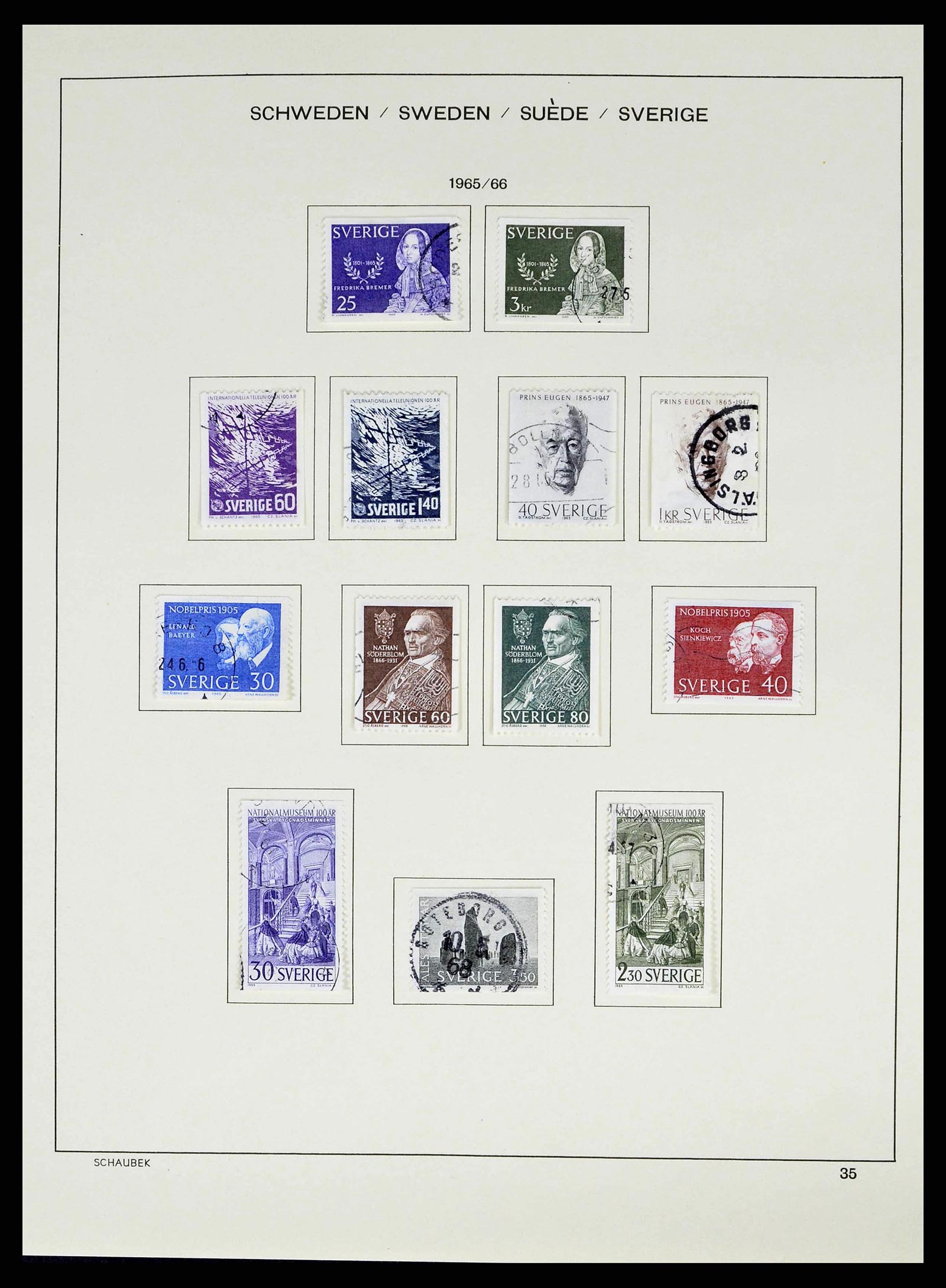 38548 0056 - Stamp collection 38548 Sweden 1855-2014.