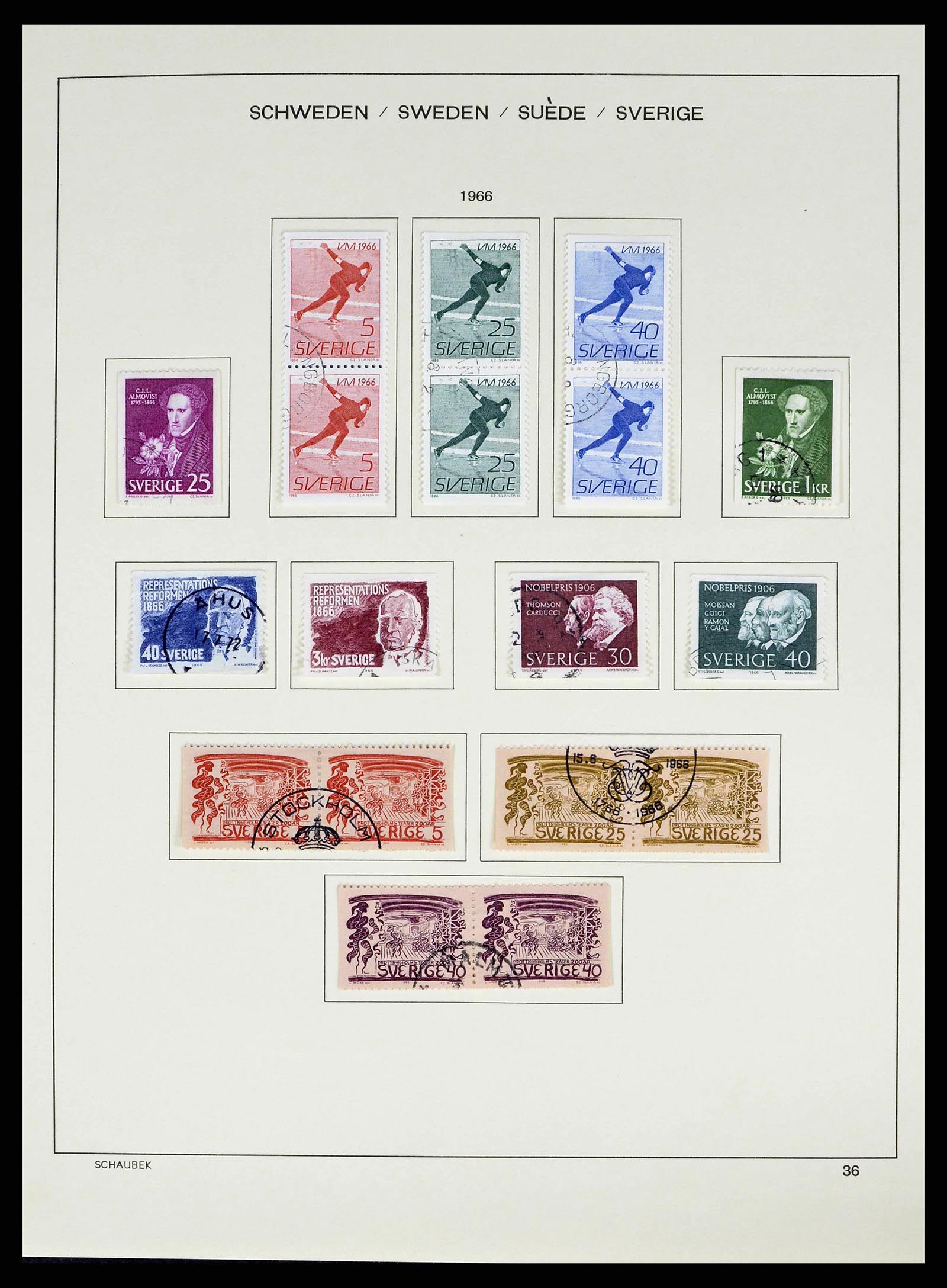 38548 0057 - Postzegelverzameling 38548 Zweden 1855-2014.