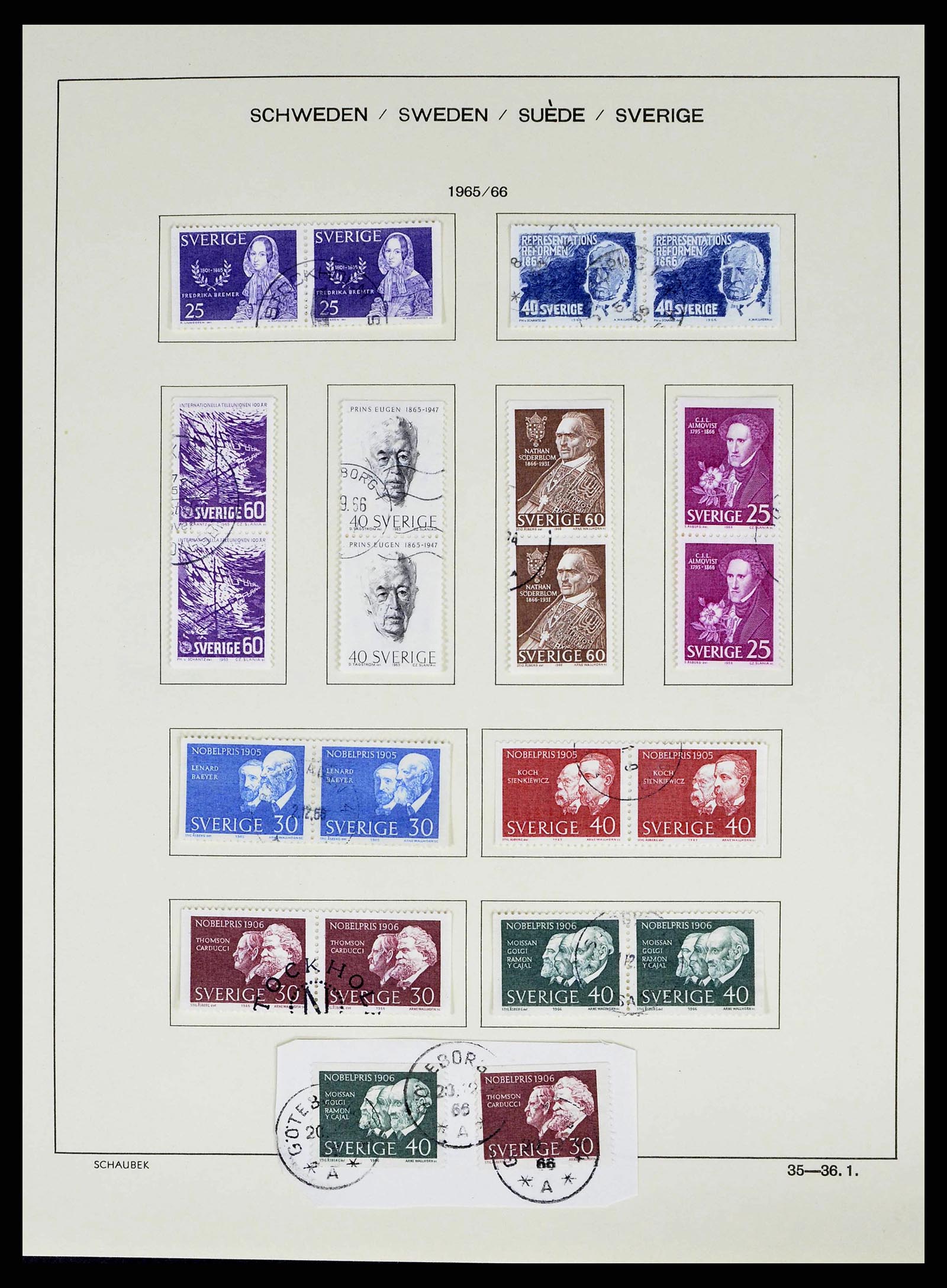 38548 0058 - Postzegelverzameling 38548 Zweden 1855-2014.