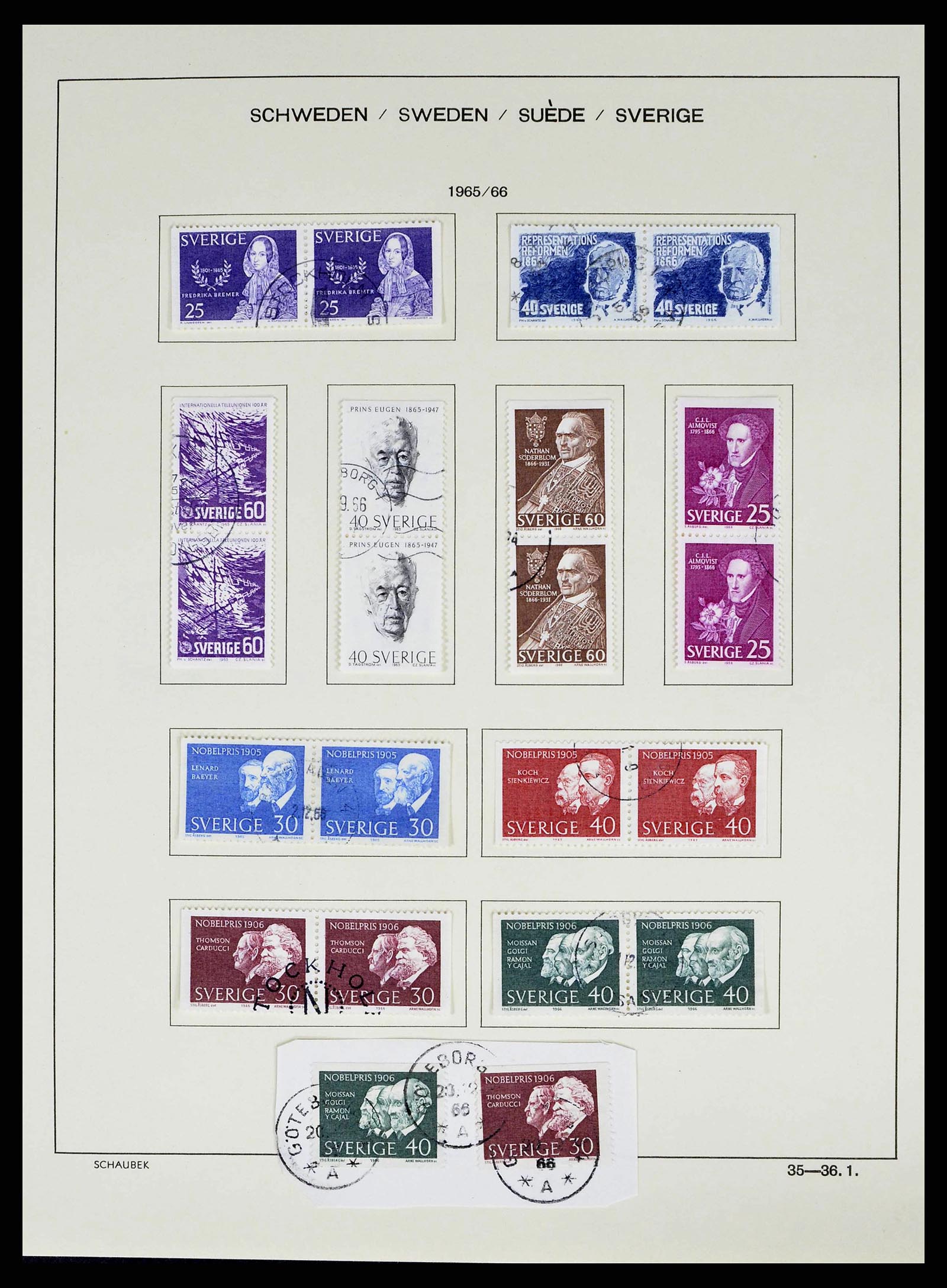 38548 0058 - Stamp collection 38548 Sweden 1855-2014.