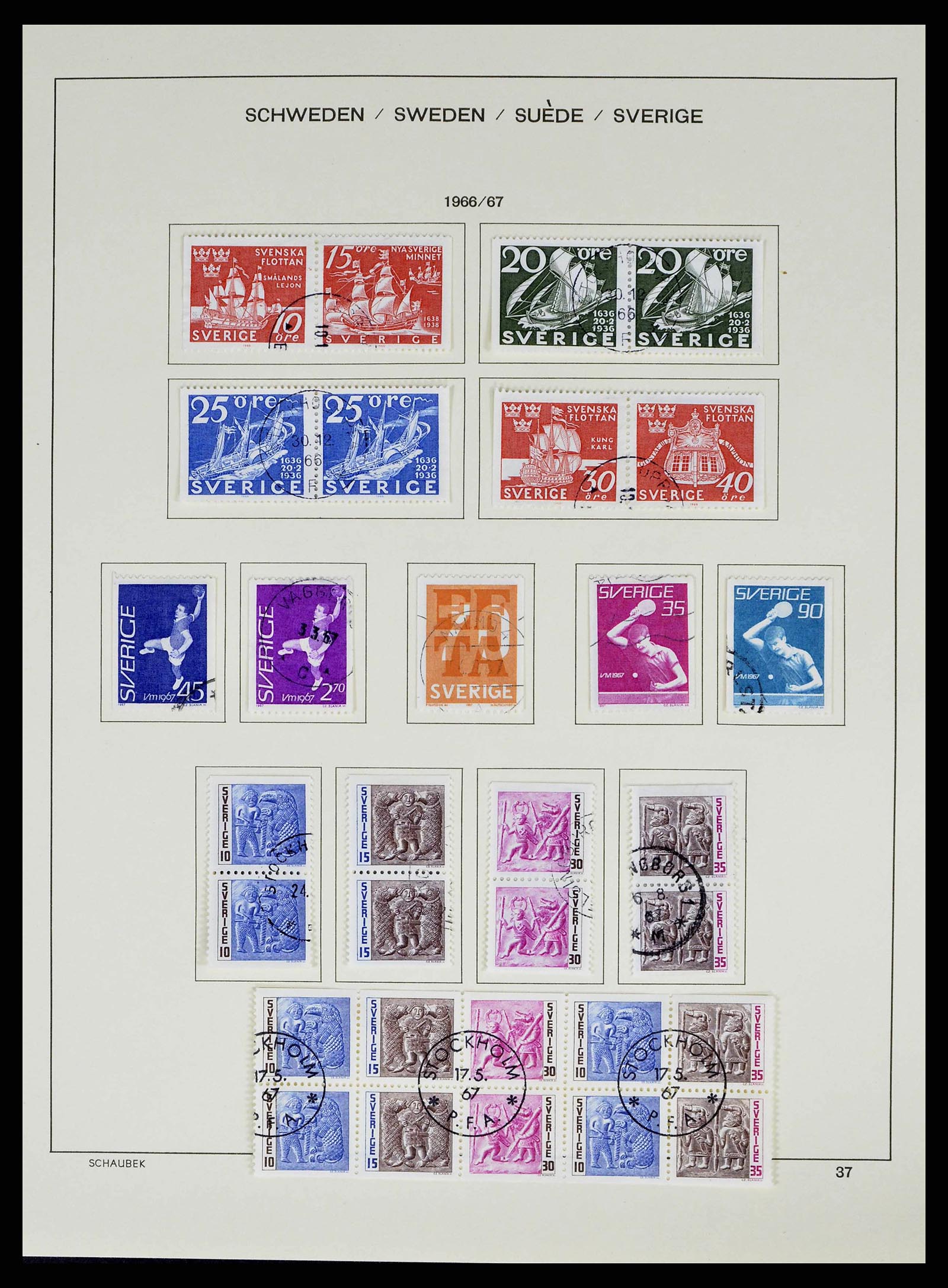 38548 0059 - Postzegelverzameling 38548 Zweden 1855-2014.