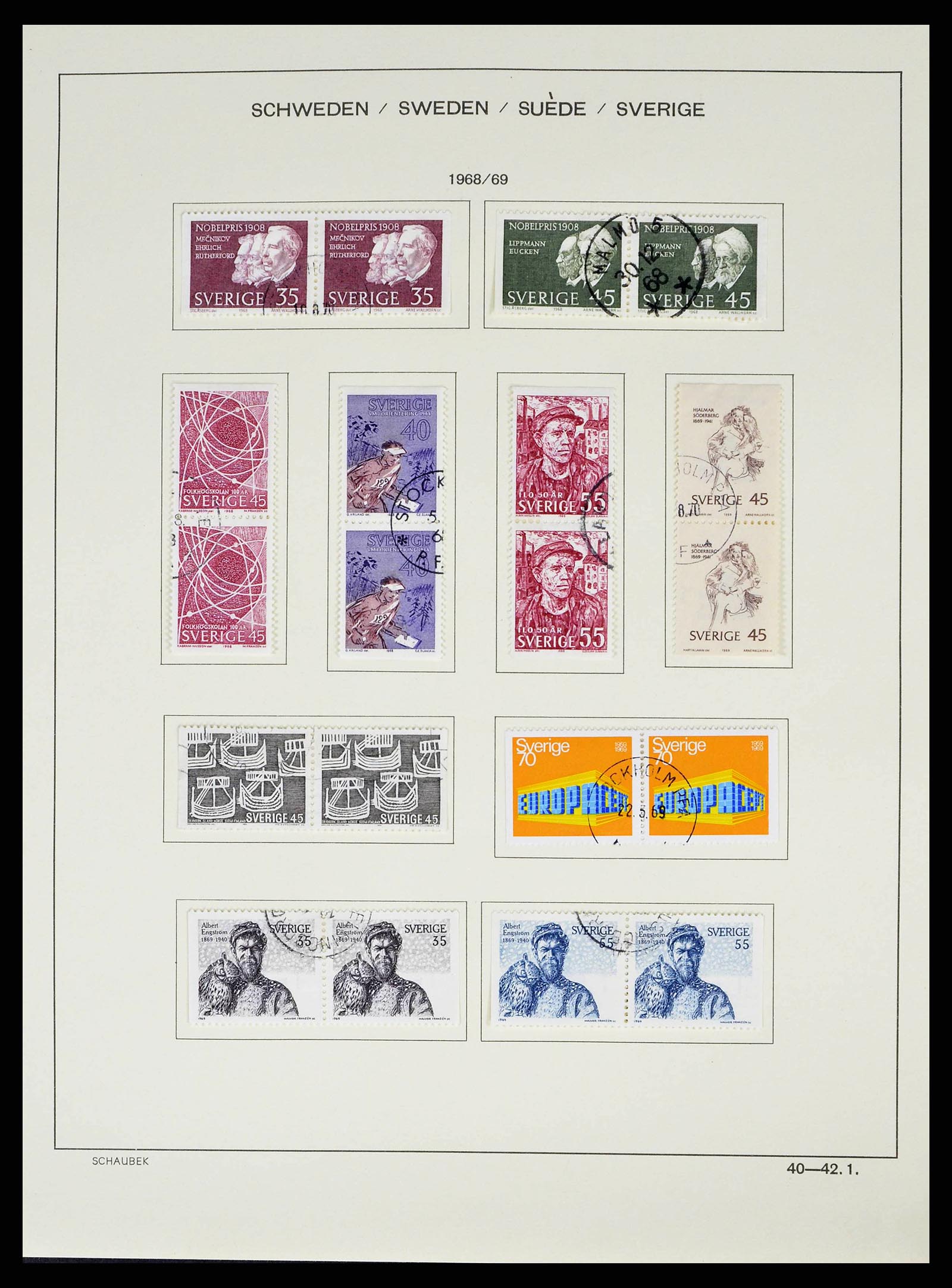 38548 0068 - Stamp collection 38548 Sweden 1855-2014.