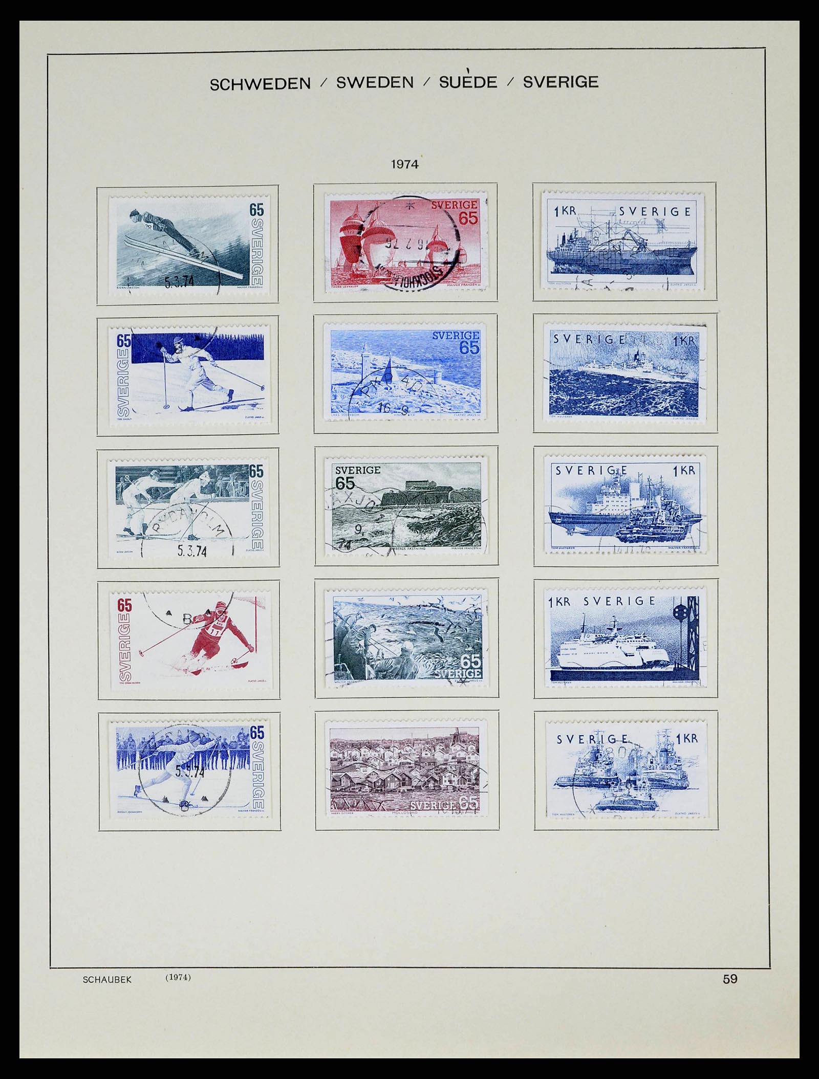 38548 0090 - Stamp collection 38548 Sweden 1855-2014.