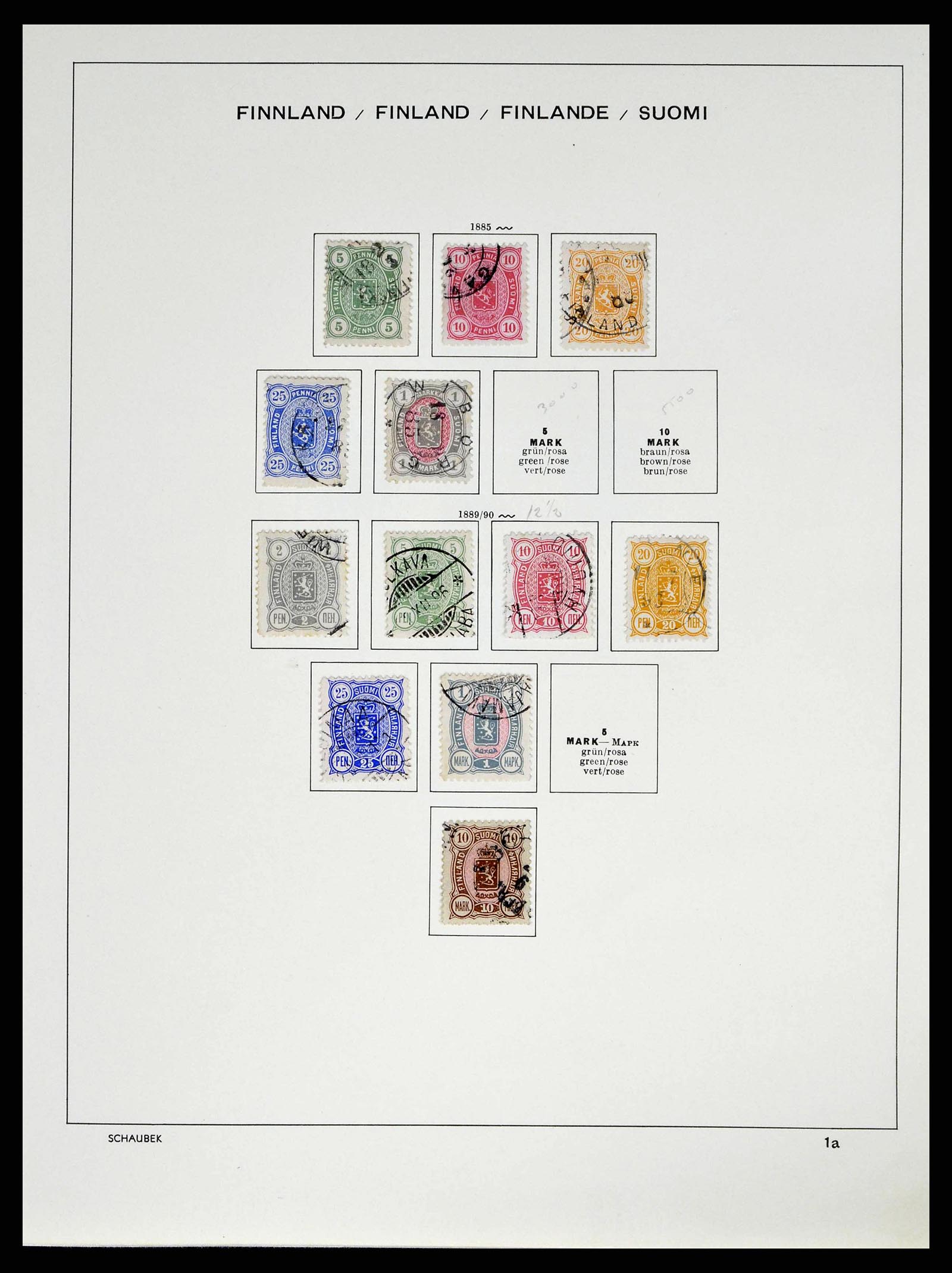 38552 0004 - Postzegelverzameling 38552 Finland 1856-2014.