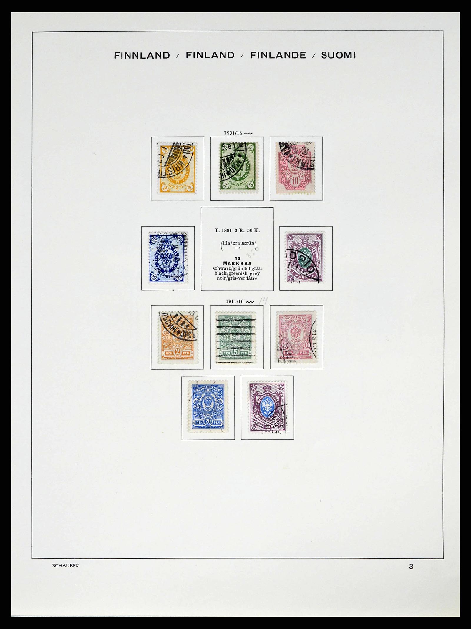 38552 0007 - Postzegelverzameling 38552 Finland 1856-2014.
