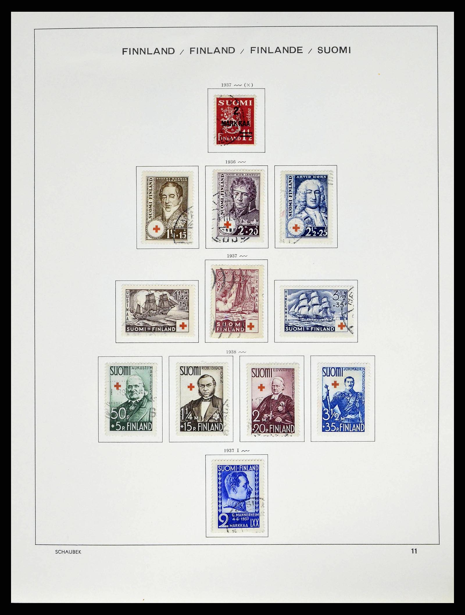38552 0020 - Postzegelverzameling 38552 Finland 1856-2014.