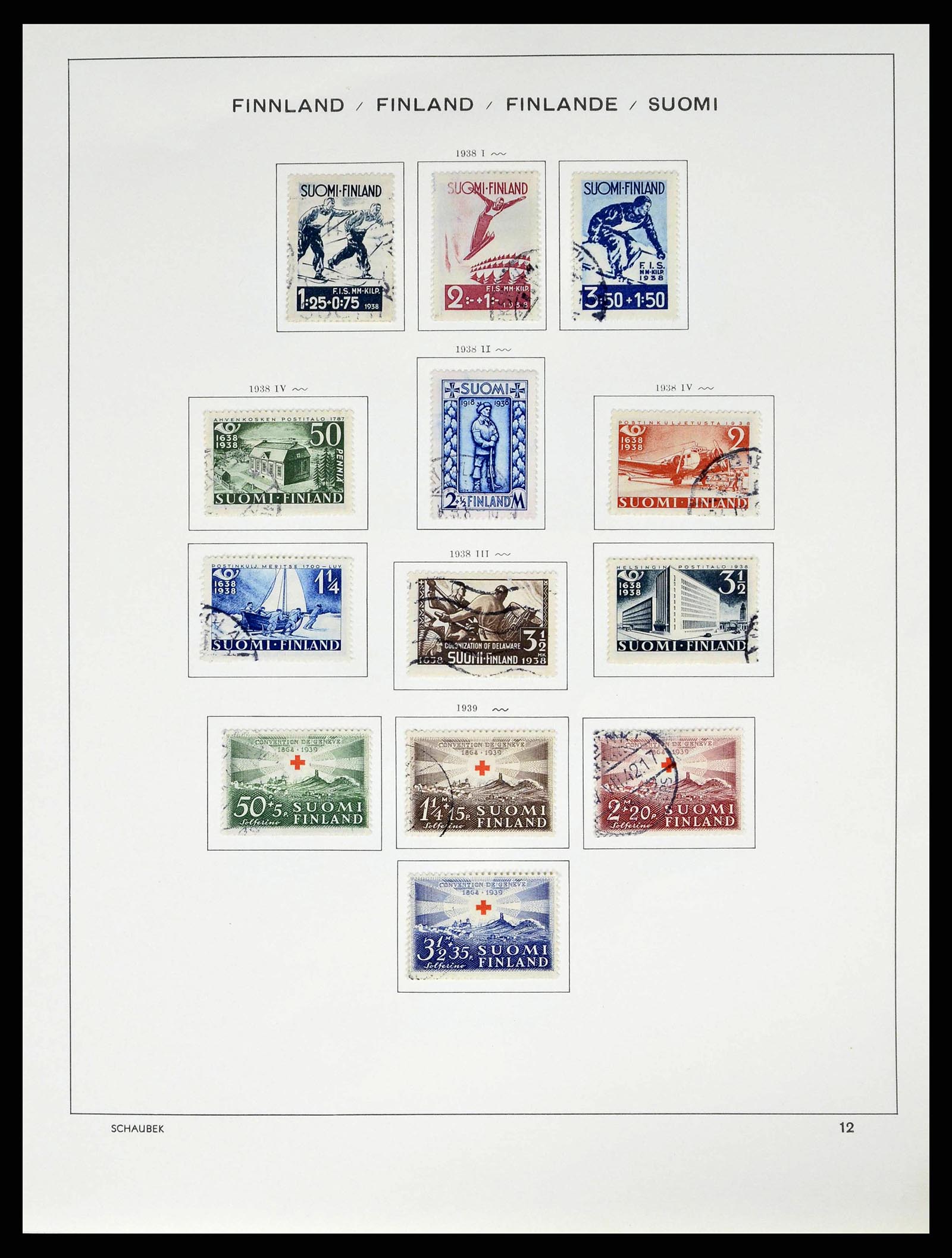 38552 0021 - Postzegelverzameling 38552 Finland 1856-2014.
