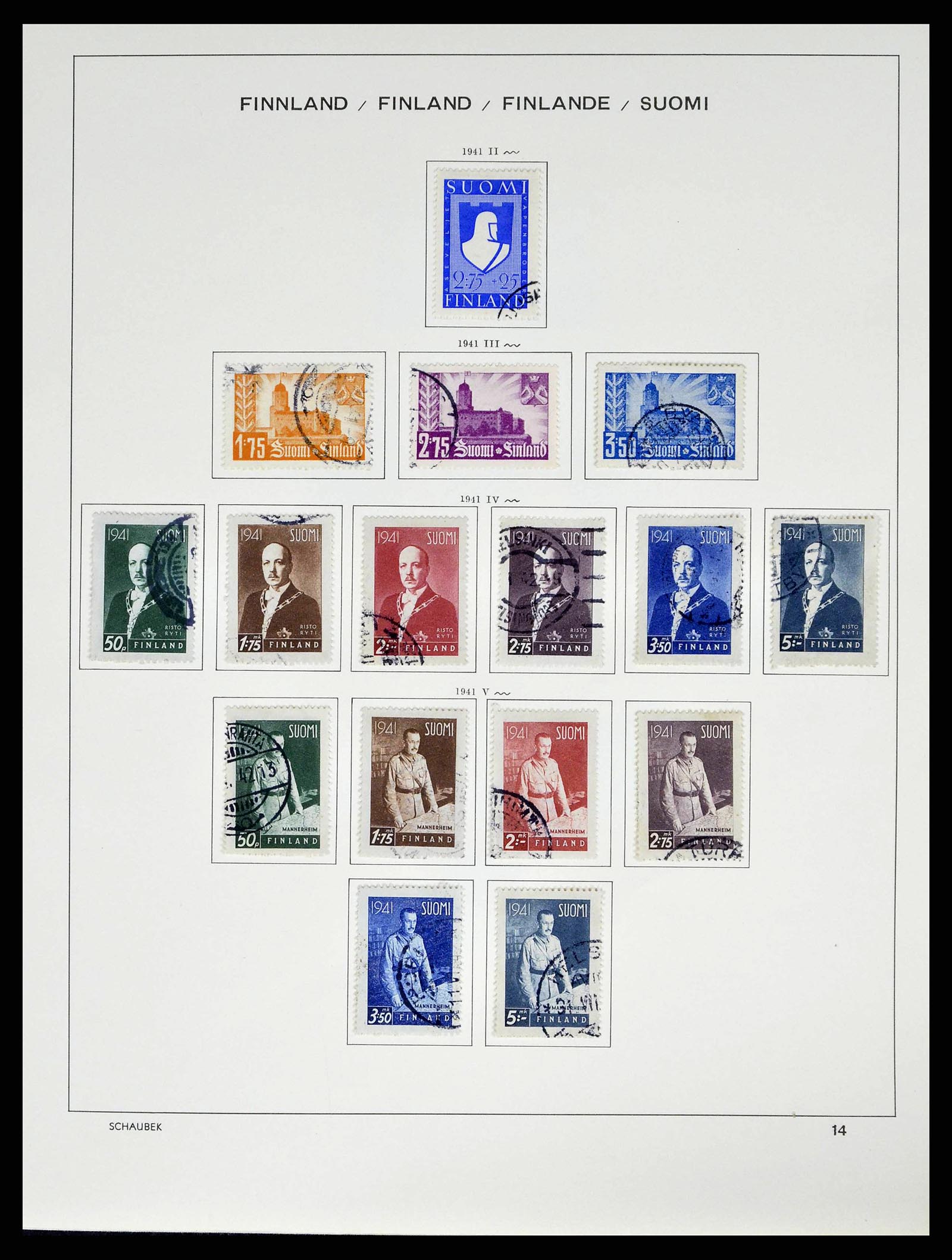 38552 0023 - Postzegelverzameling 38552 Finland 1856-2014.