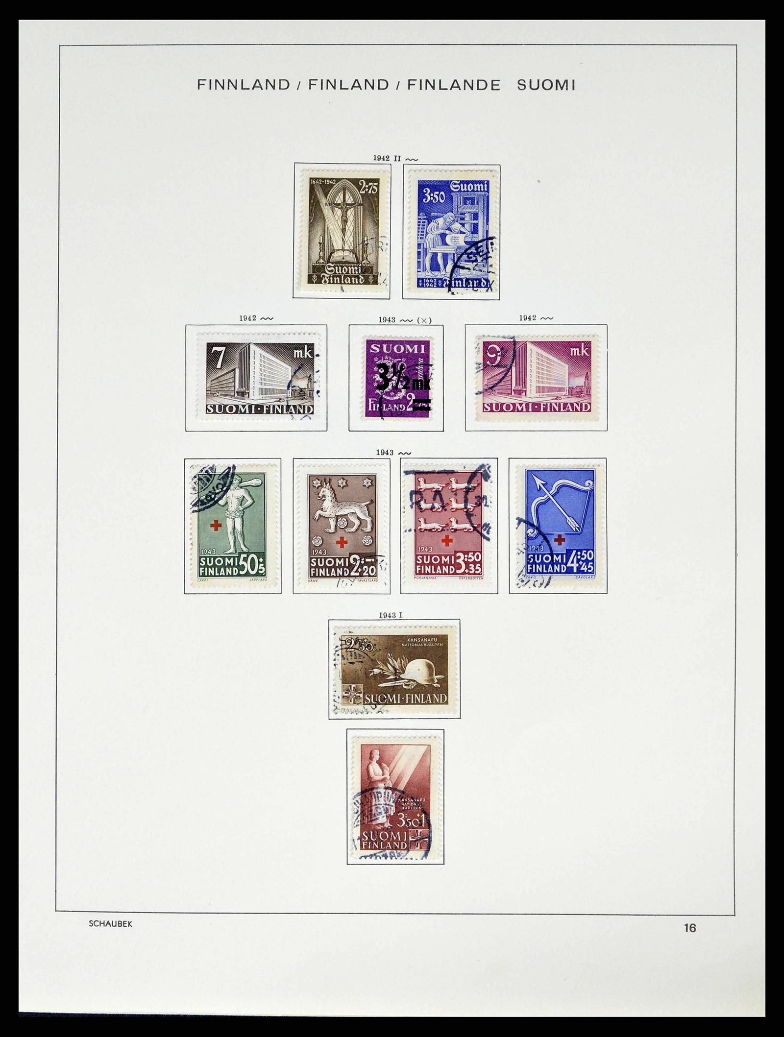 38552 0025 - Postzegelverzameling 38552 Finland 1856-2014.