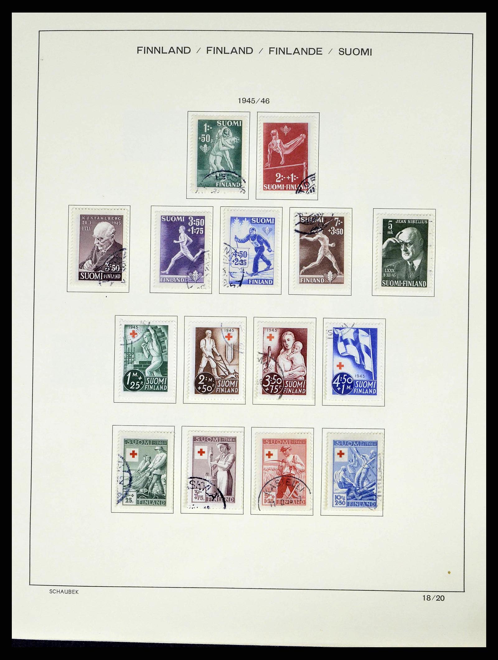 38552 0027 - Postzegelverzameling 38552 Finland 1856-2014.