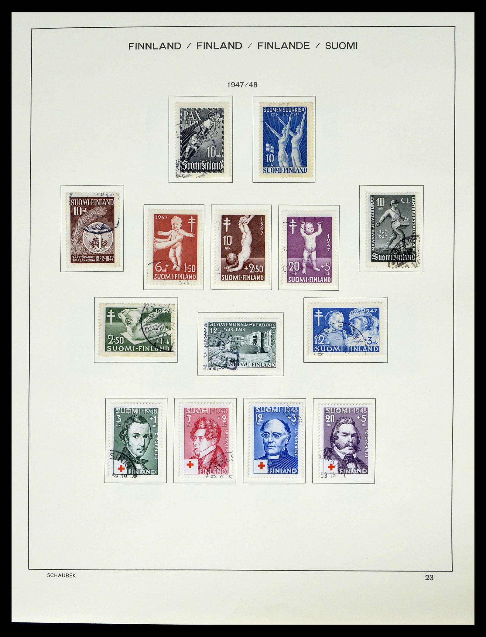 38552 0030 - Postzegelverzameling 38552 Finland 1856-2014.