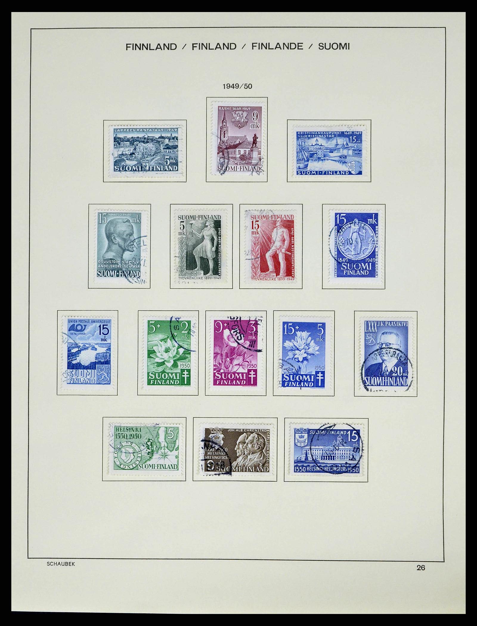 38552 0033 - Postzegelverzameling 38552 Finland 1856-2014.