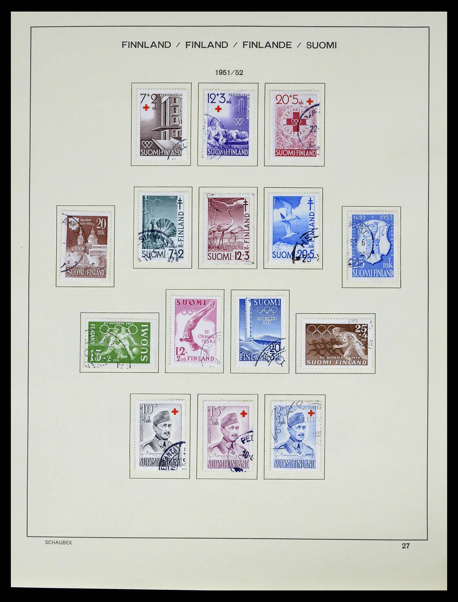 38552 0034 - Postzegelverzameling 38552 Finland 1856-2014.