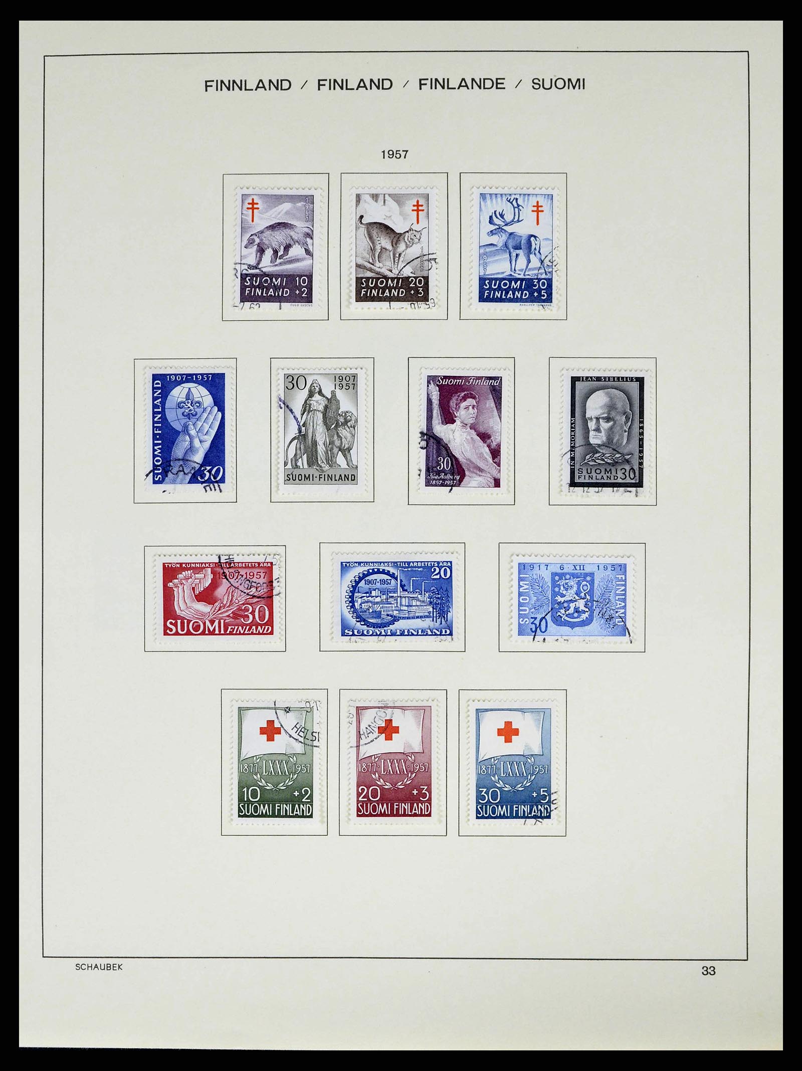 38552 0040 - Postzegelverzameling 38552 Finland 1856-2014.