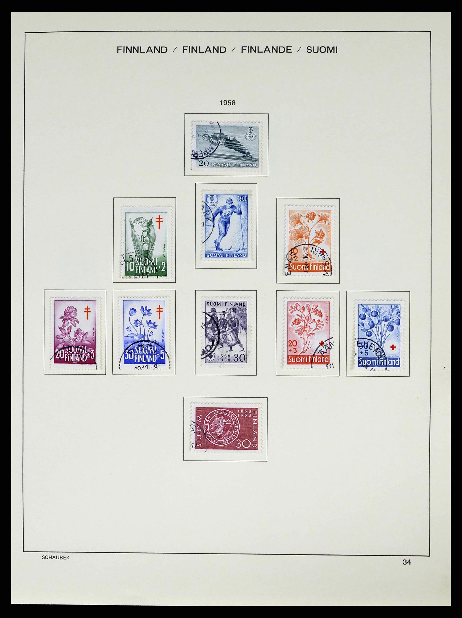38552 0041 - Postzegelverzameling 38552 Finland 1856-2014.