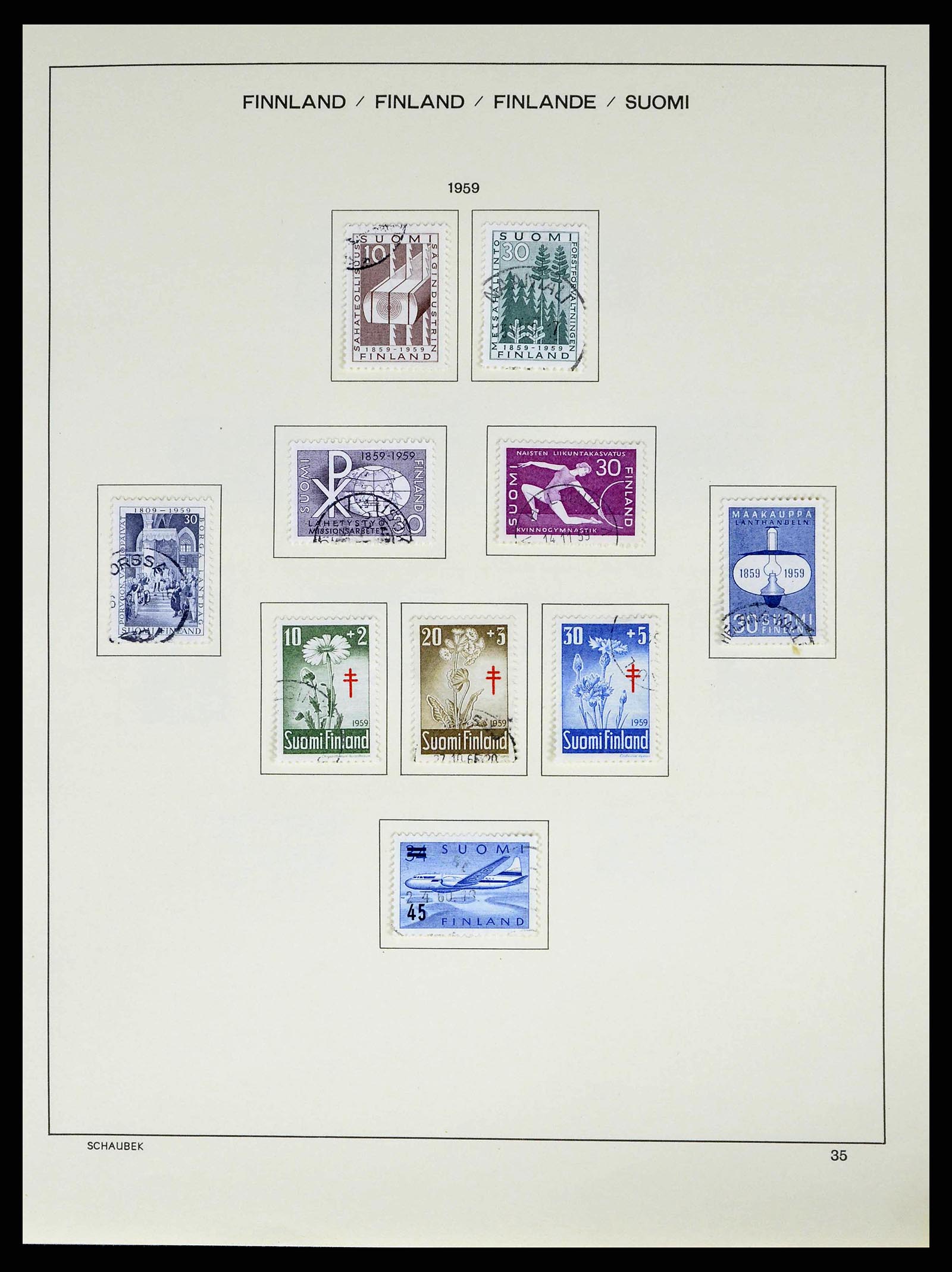 38552 0042 - Postzegelverzameling 38552 Finland 1856-2014.