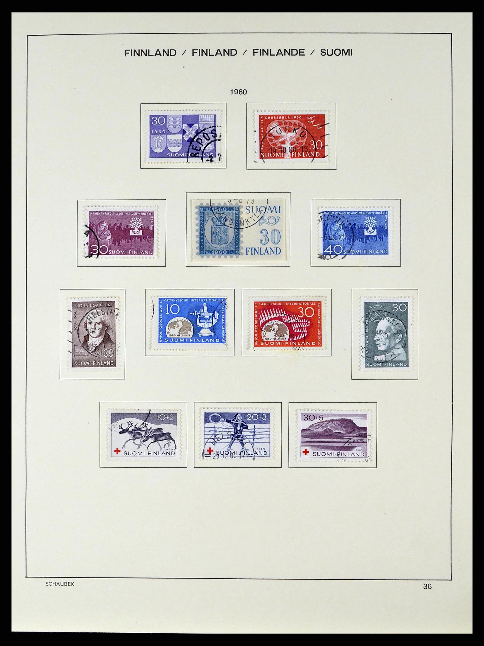 38552 0043 - Postzegelverzameling 38552 Finland 1856-2014.