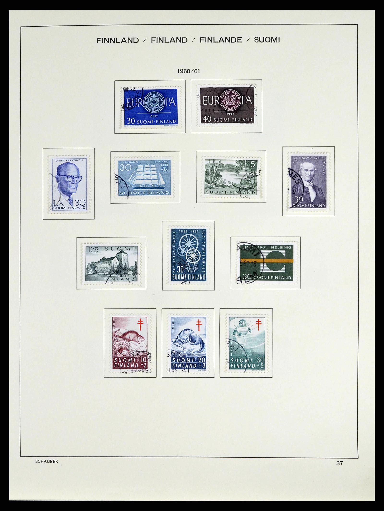 38552 0044 - Postzegelverzameling 38552 Finland 1856-2014.