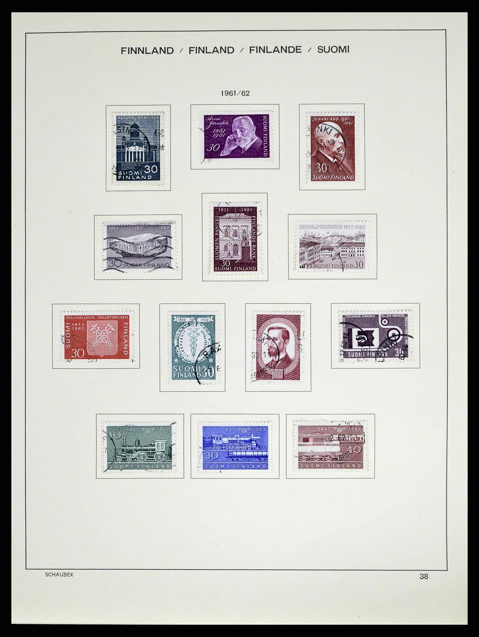 38552 0045 - Postzegelverzameling 38552 Finland 1856-2014.