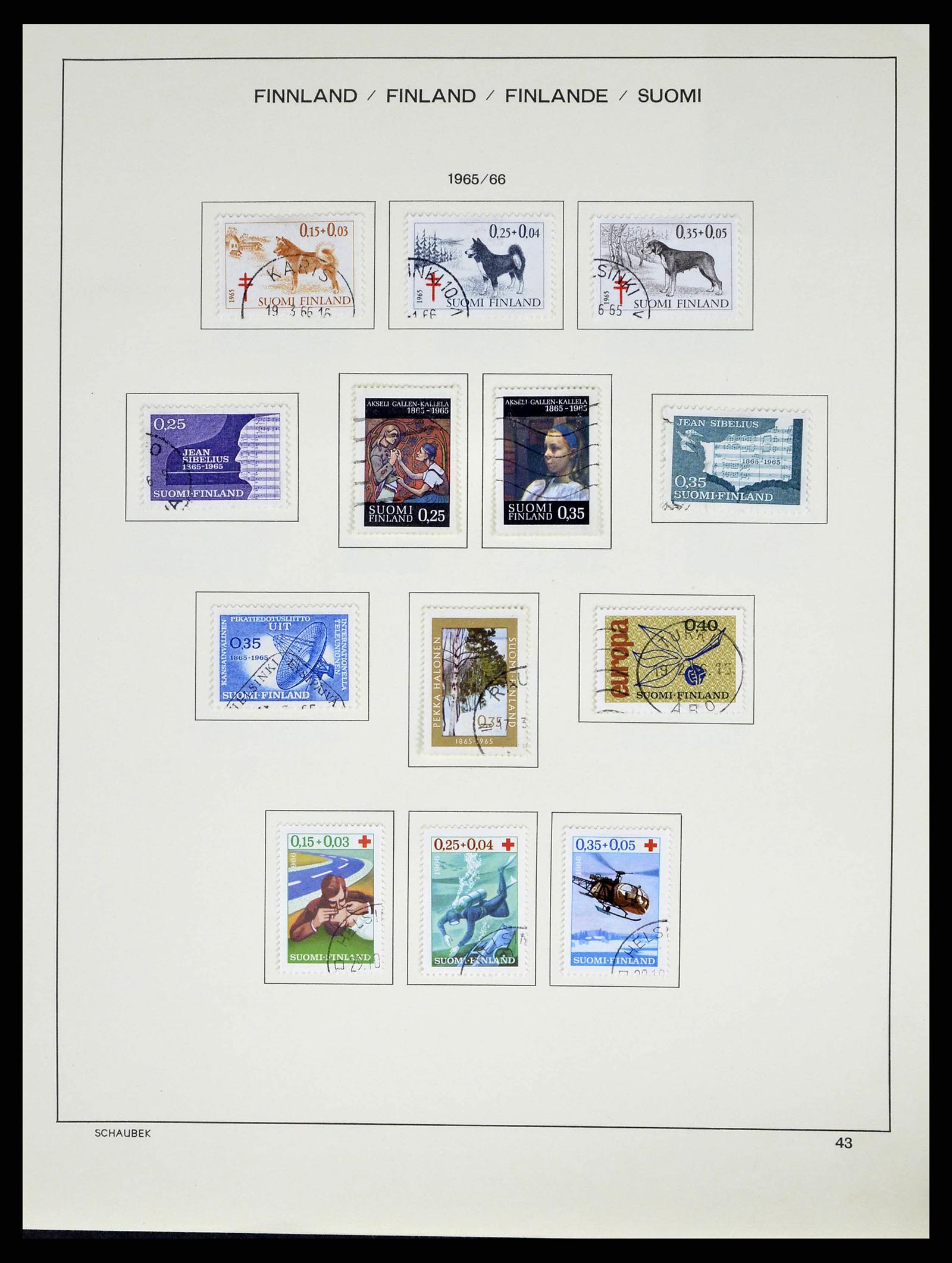 38552 0052 - Postzegelverzameling 38552 Finland 1856-2014.