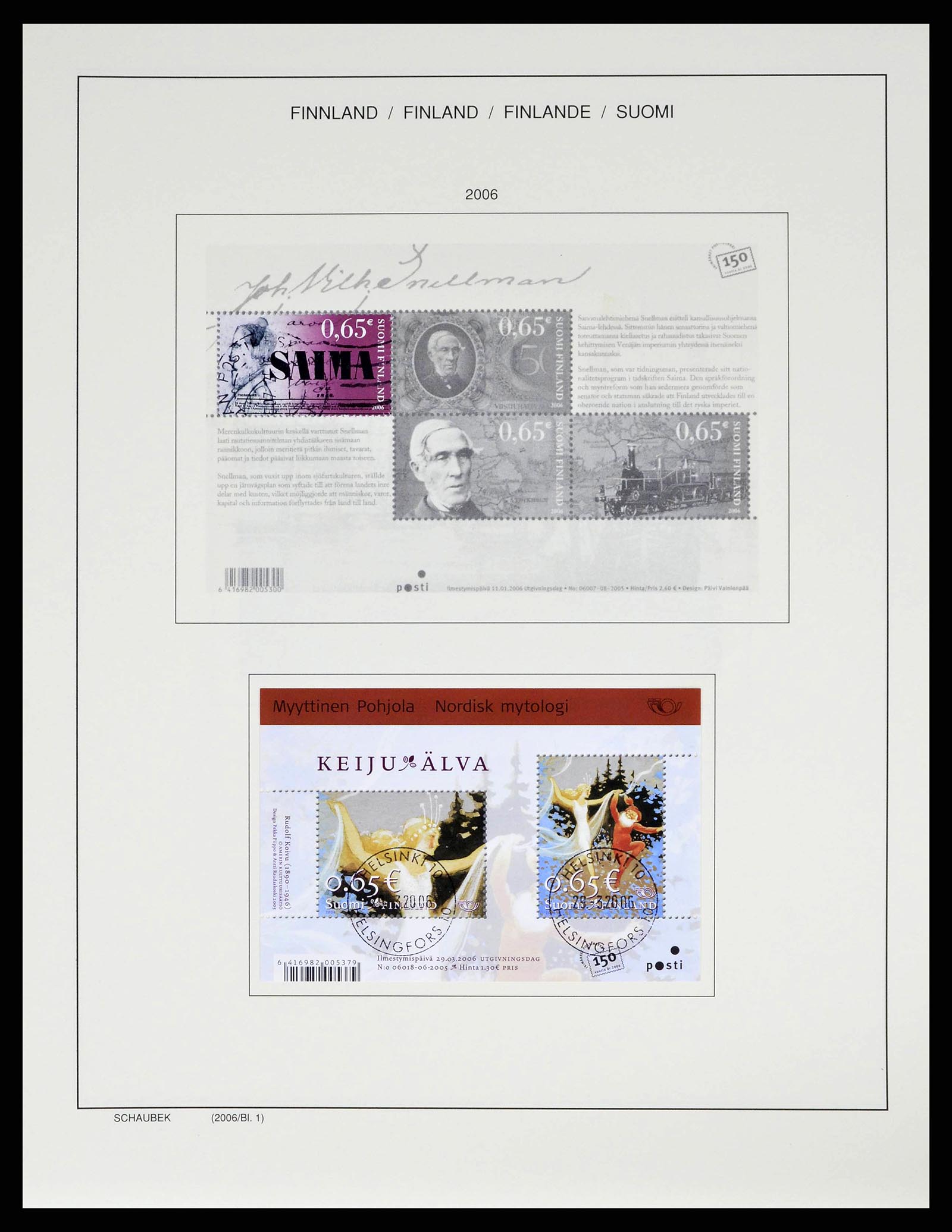 38552 0241 - Postzegelverzameling 38552 Finland 1856-2014.