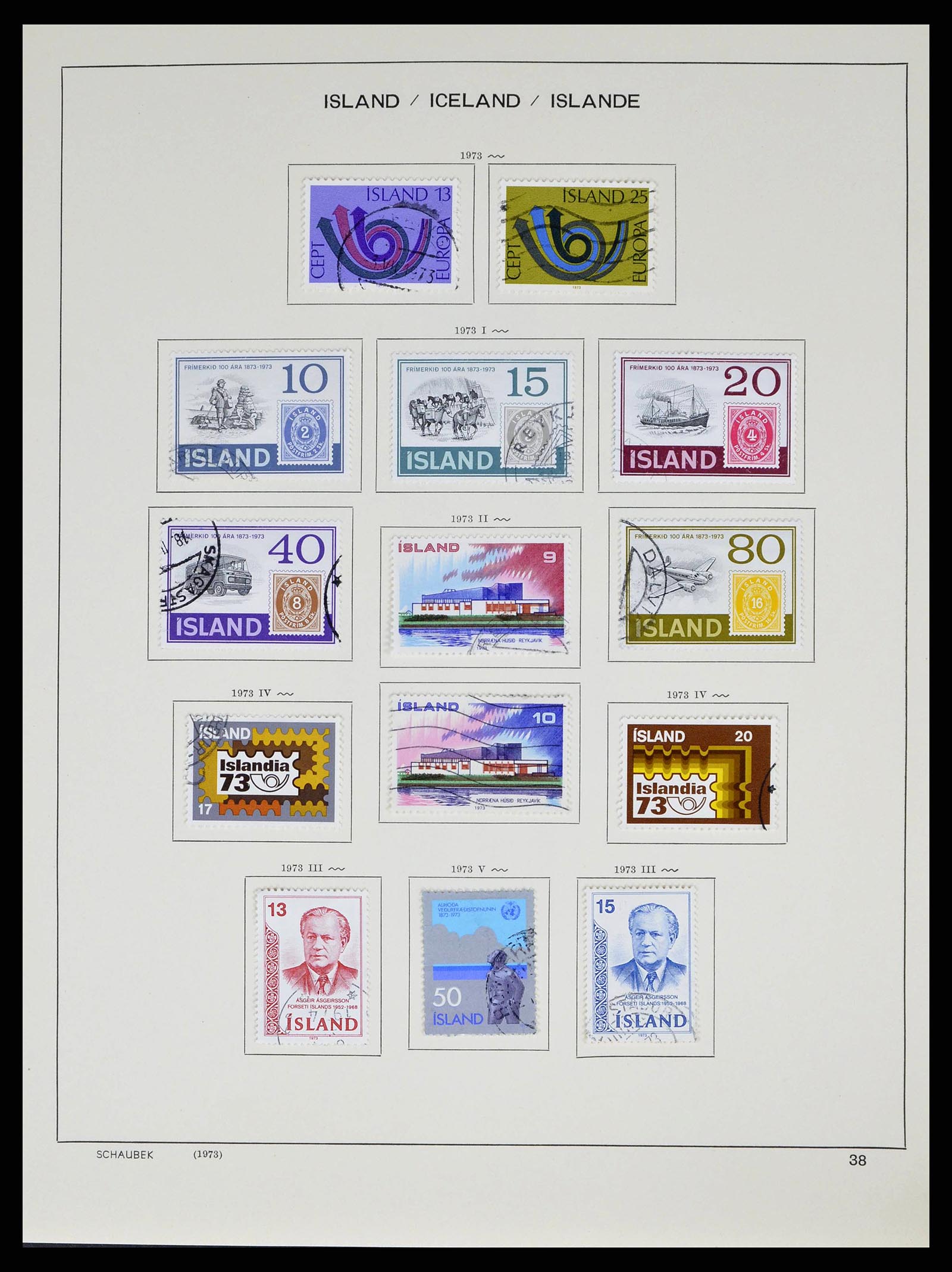 38553 0040 - Postzegelverzameling 38553 IJsland 1873-2008.