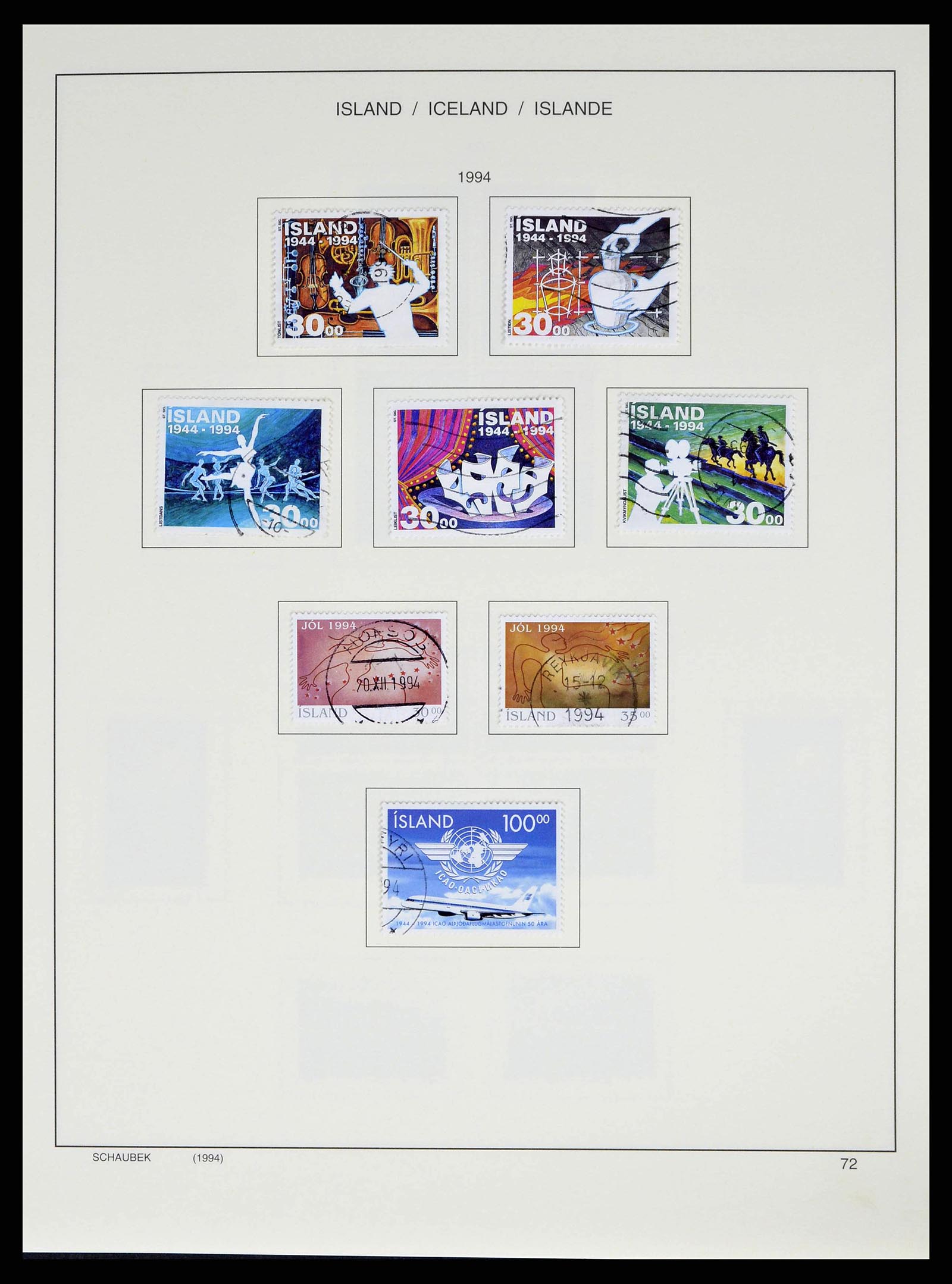 38553 0076 - Stamp collection 38553 Iceland 1873-2008.