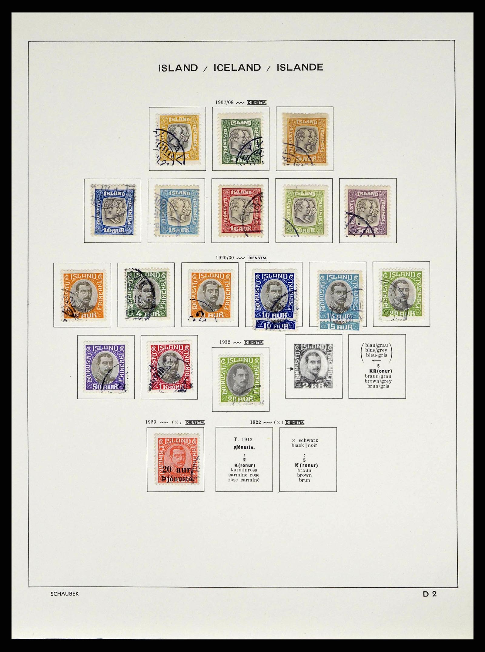 38553 0140 - Stamp collection 38553 Iceland 1873-2008.