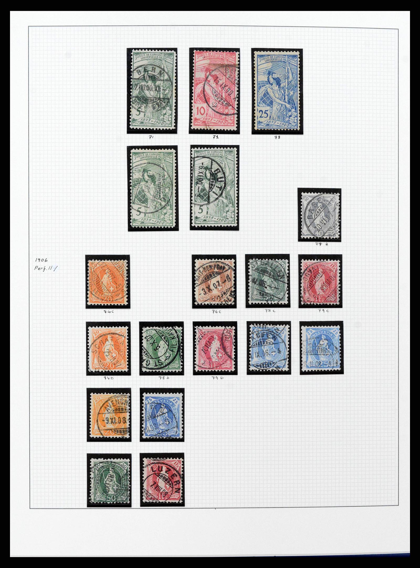 38558 0009 - Stamp collection 38558 Switzerland 1854-1960.