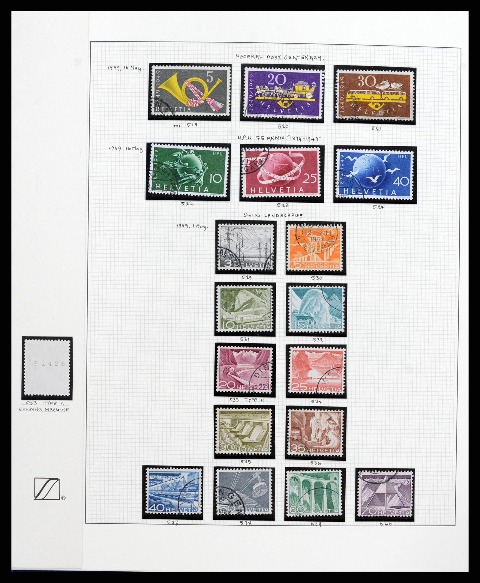 38558 0025 - Stamp collection 38558 Switzerland 1854-1960.