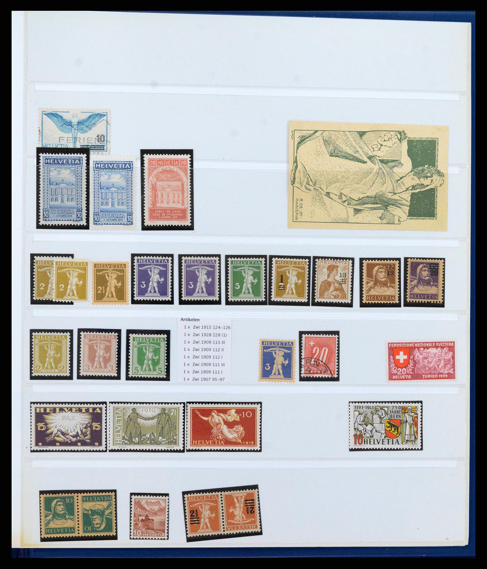 38558 0050 - Stamp collection 38558 Switzerland 1854-1960.