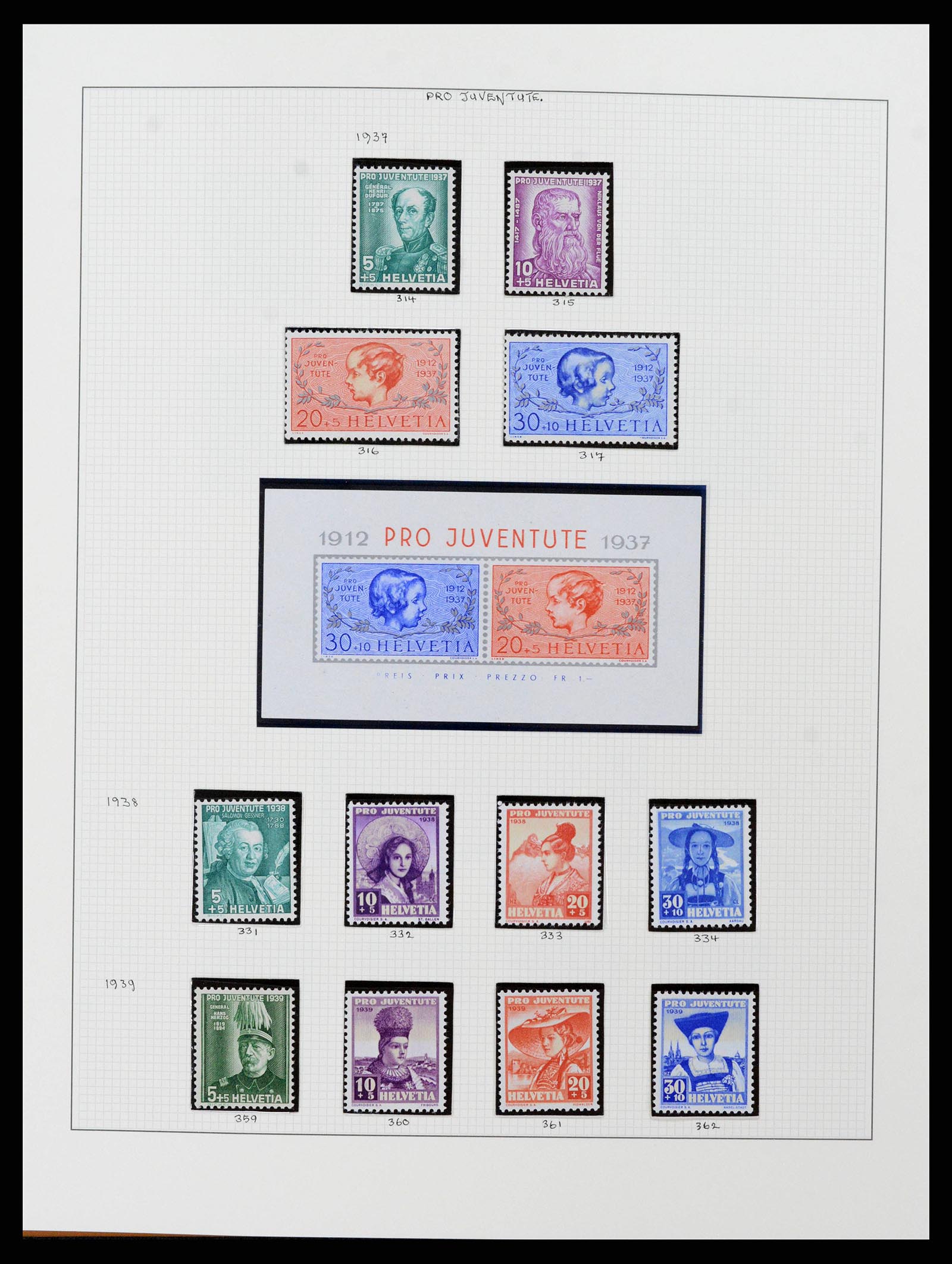 38558 0059 - Stamp collection 38558 Switzerland 1854-1960.