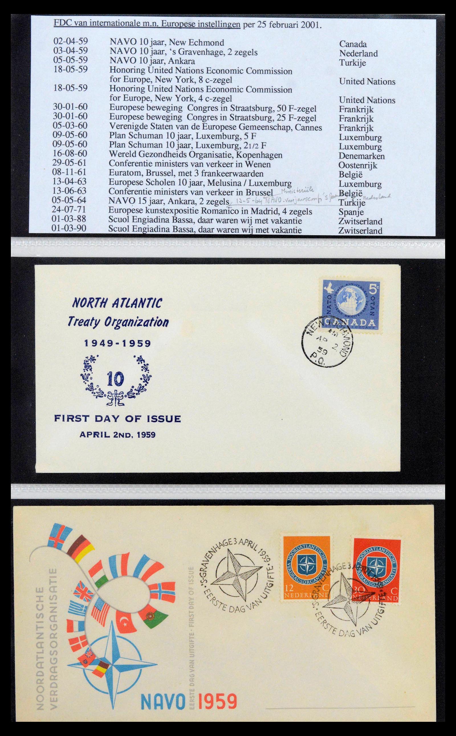 38559 0091 - Postzegelverzameling 38559 Nederland speciale FDC's.