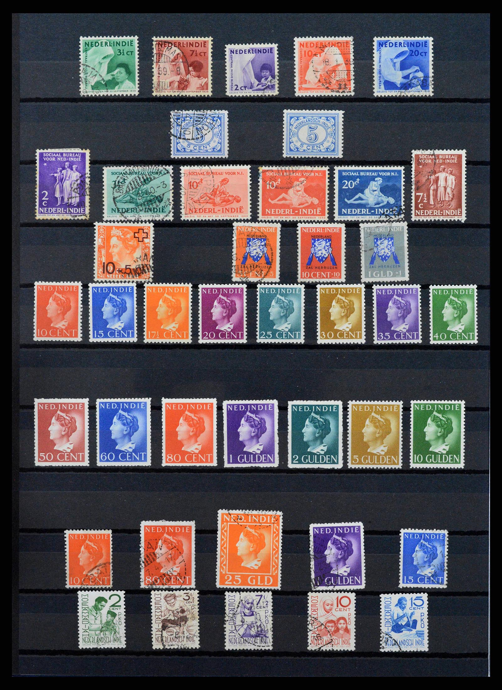 38567 0008 - Postzegelverzameling 38567 Nederlands Indië 1864-1948.